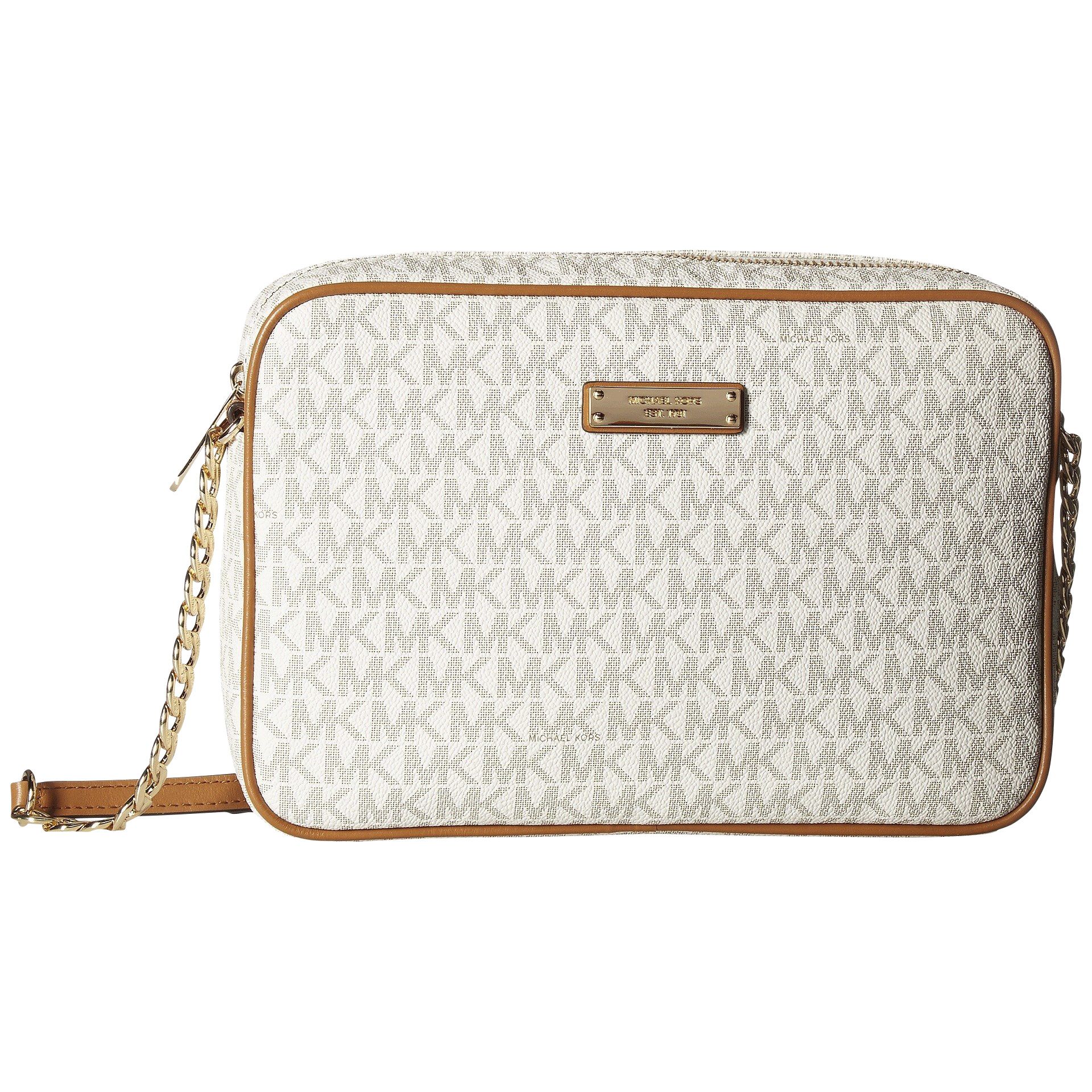 Michael Kors Jet Set Travel Medium Logo Crossbody Bag - Vanilla