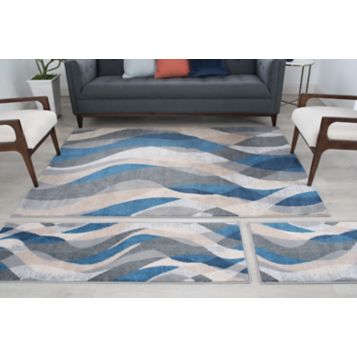 Fingerhut McLeland Design Modern Waves 3 Pc. Area Rug Set