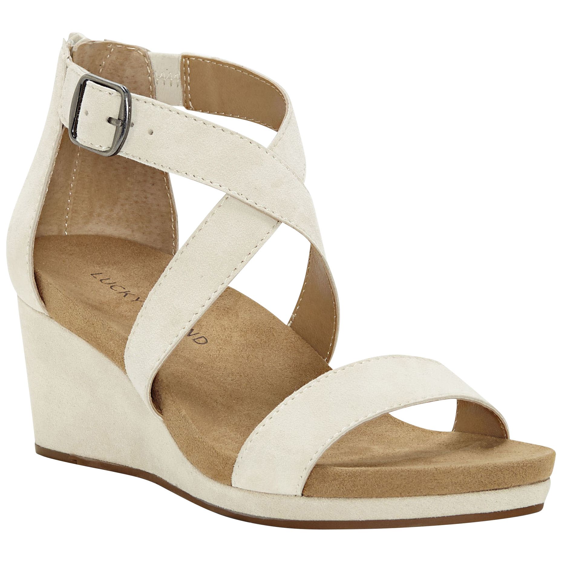 Lucky brand kenadee on sale suede wedge sandals