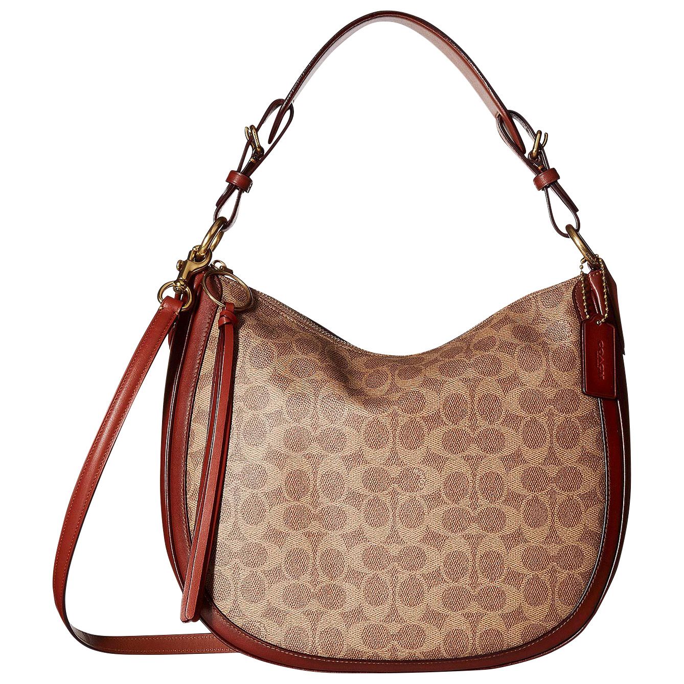 Coach coated canvas discount signature sutton hobo