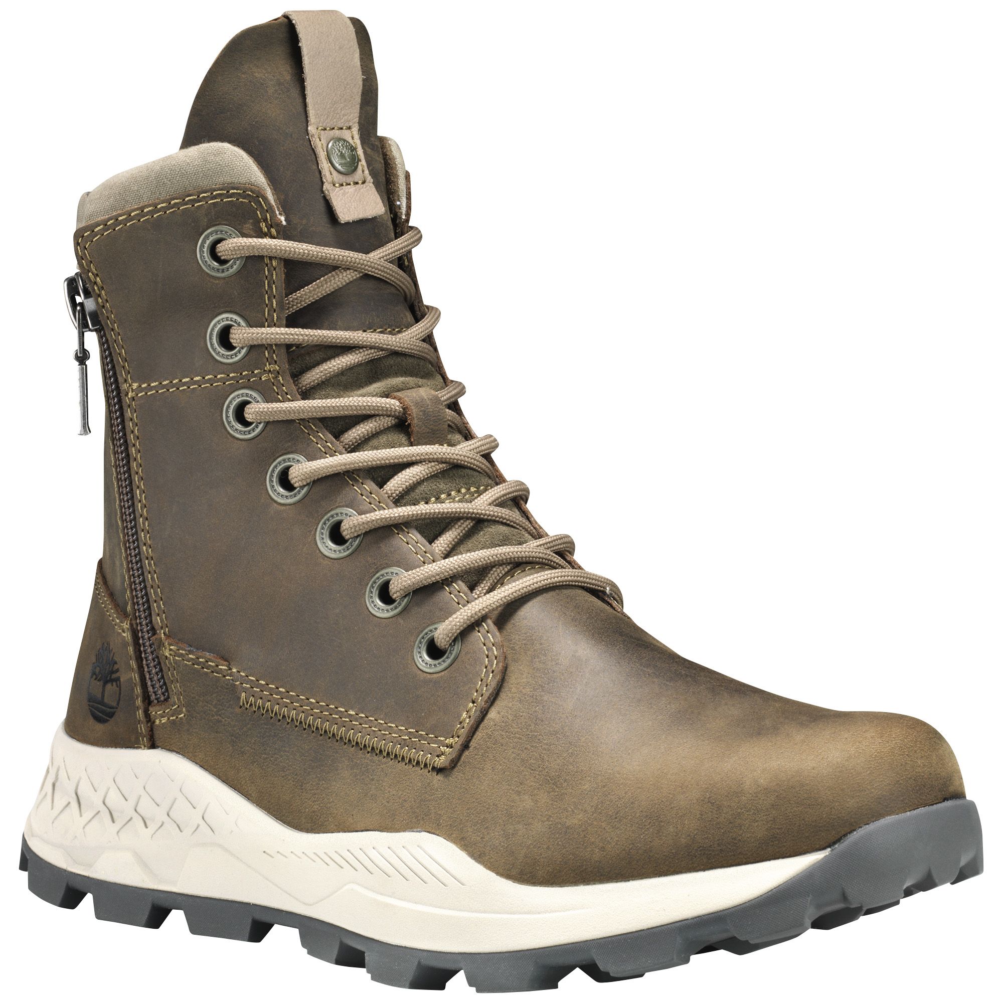 Timberland Men s Brooklyn Side Zip Boot Olive and Medium Brown