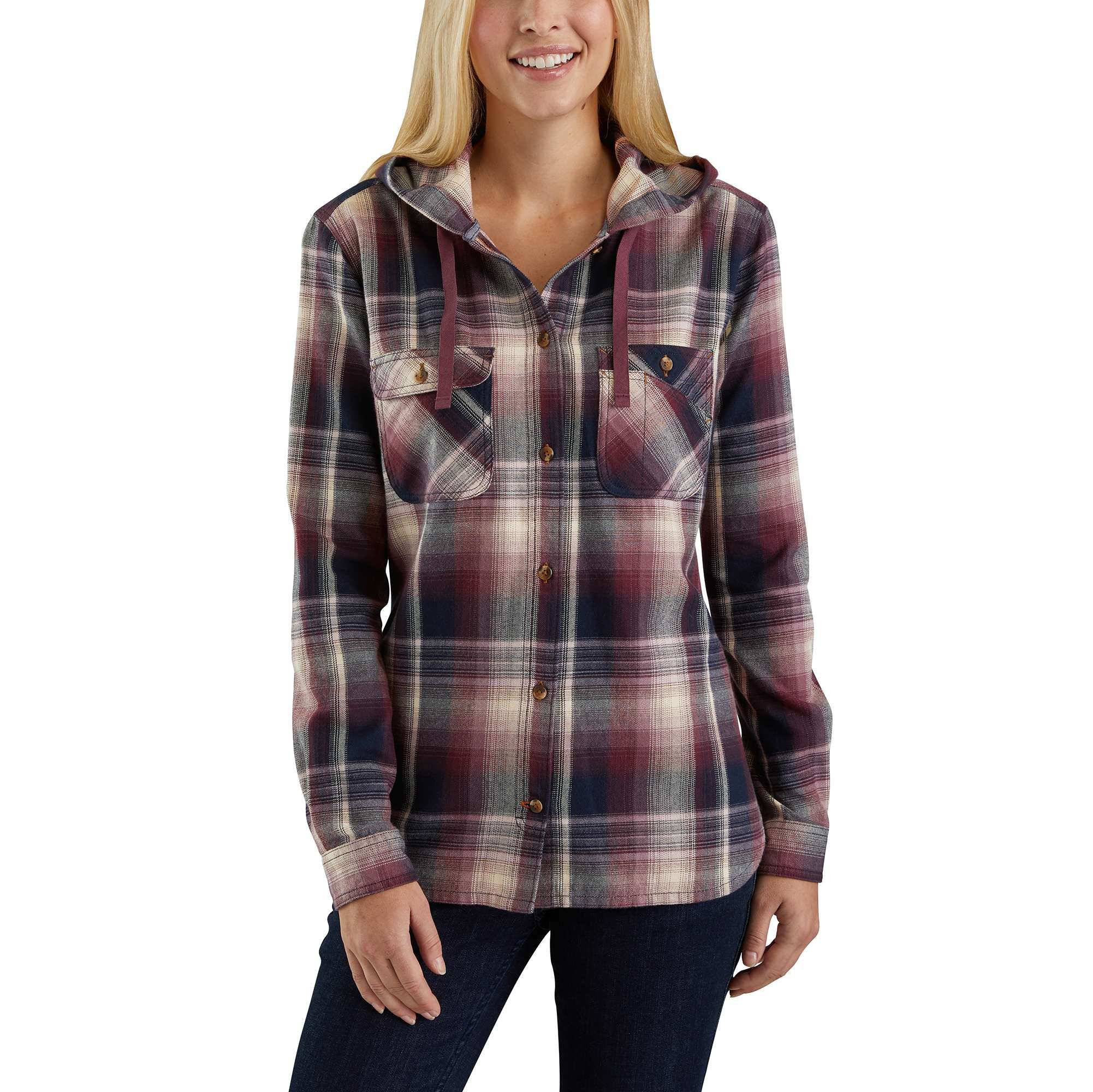 Women's carhartt flannel jacket sale