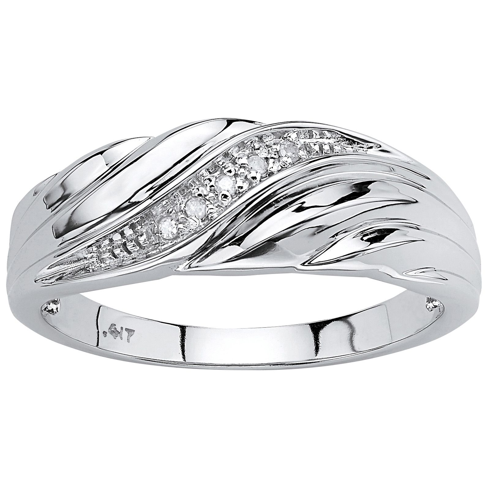 Men's 10k white hot sale gold wedding band