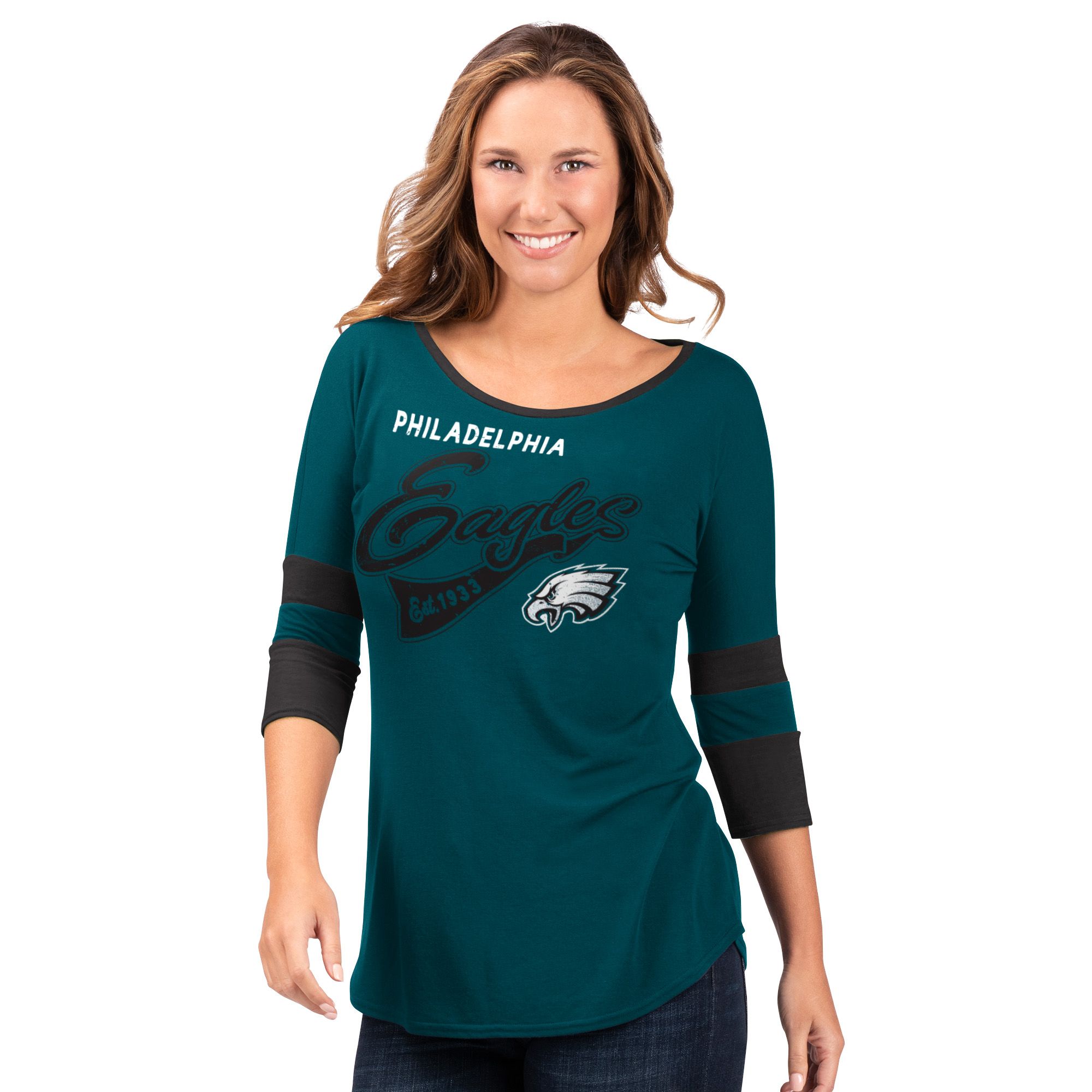 Plus Size - NFL Philadelphia Eagles Classic Fit Cotton Boatneck