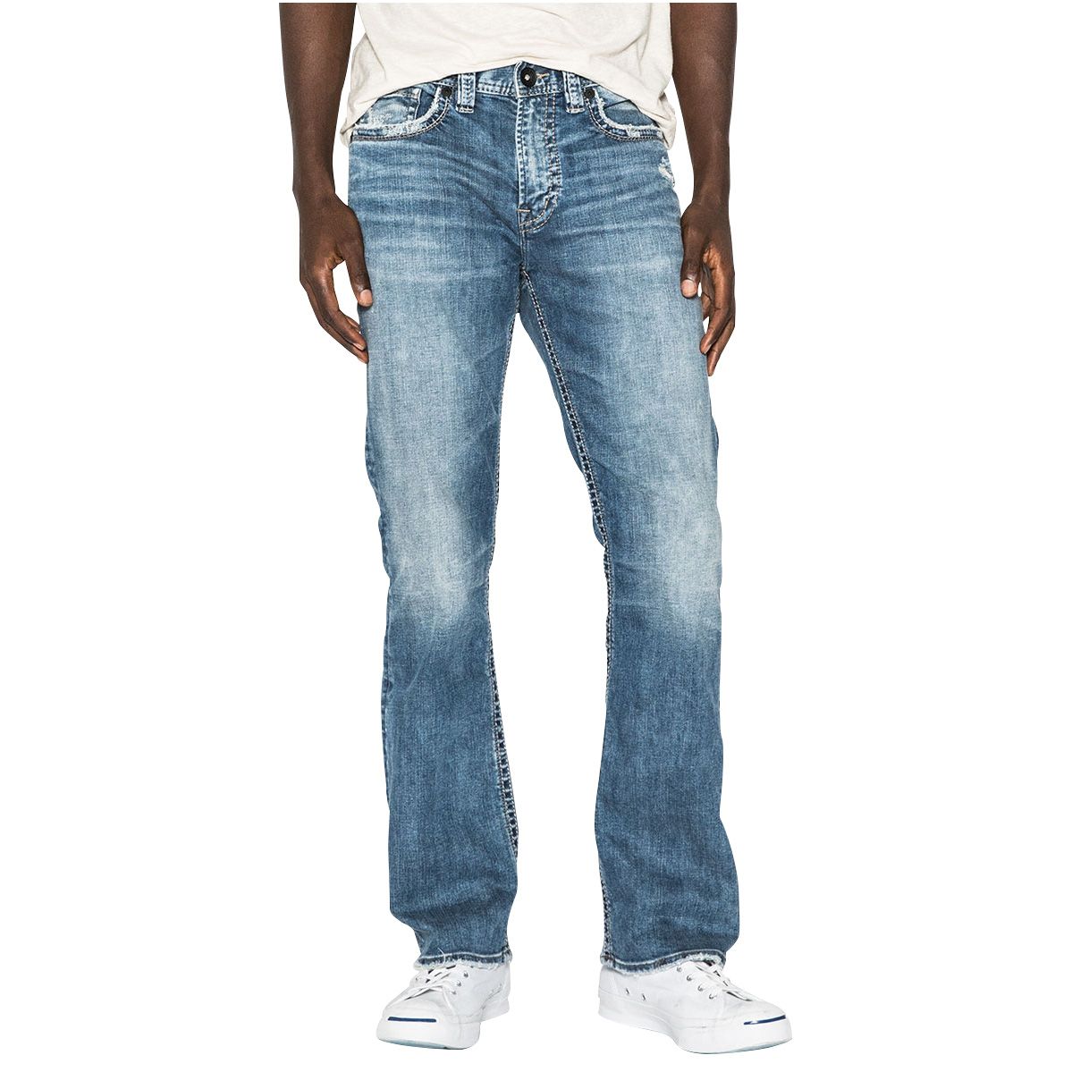 Silver Jeans Co. Mens Eddie Relaxed Fit Tapered Leg Jeans : :  Clothing, Shoes & Accessories