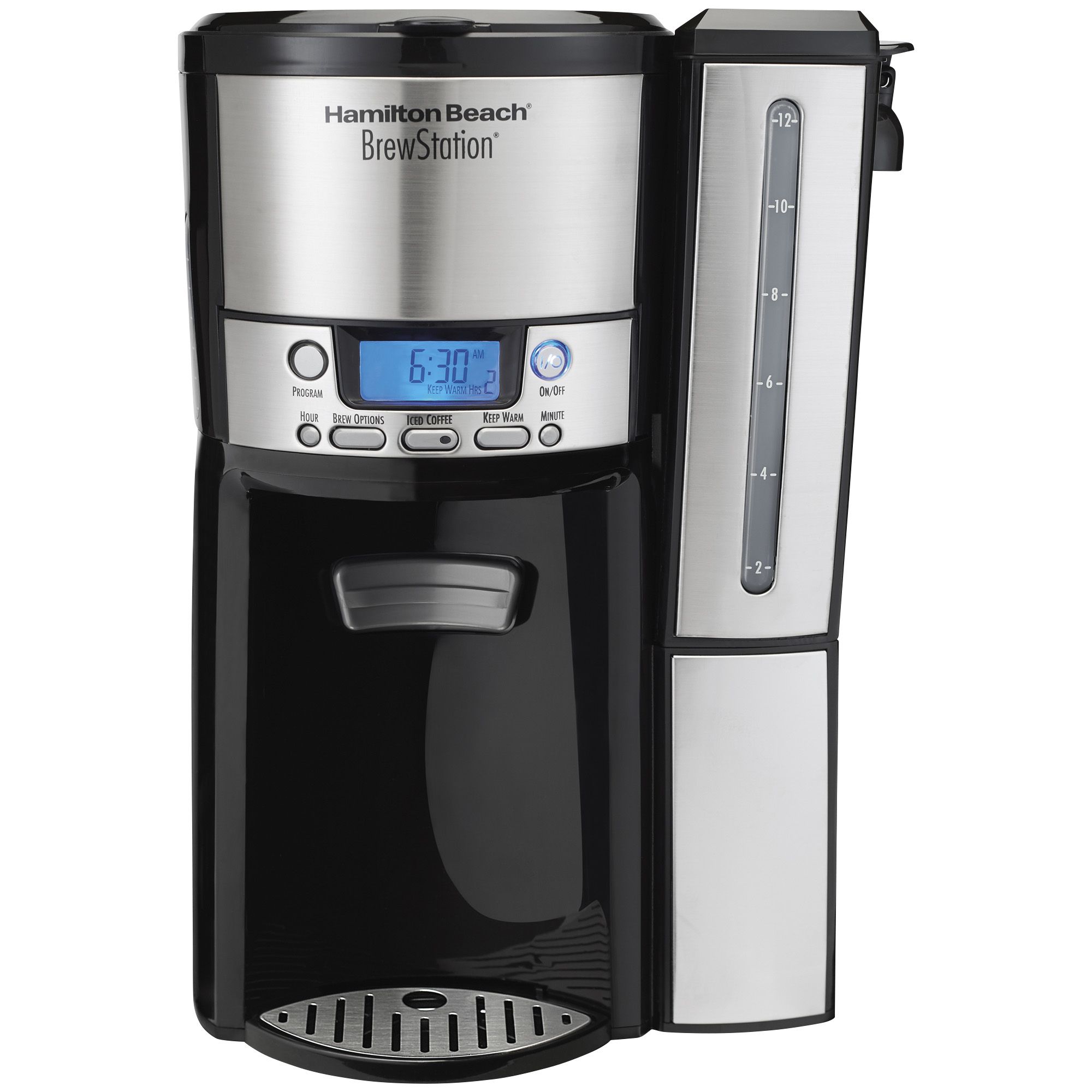  Hamilton Beach 12-Cup Coffee Maker, Programmable BrewStation  Dispensing Coffee Machine, Black - Removable Reservoir (47900): Drip  Coffeemakers: Home & Kitchen