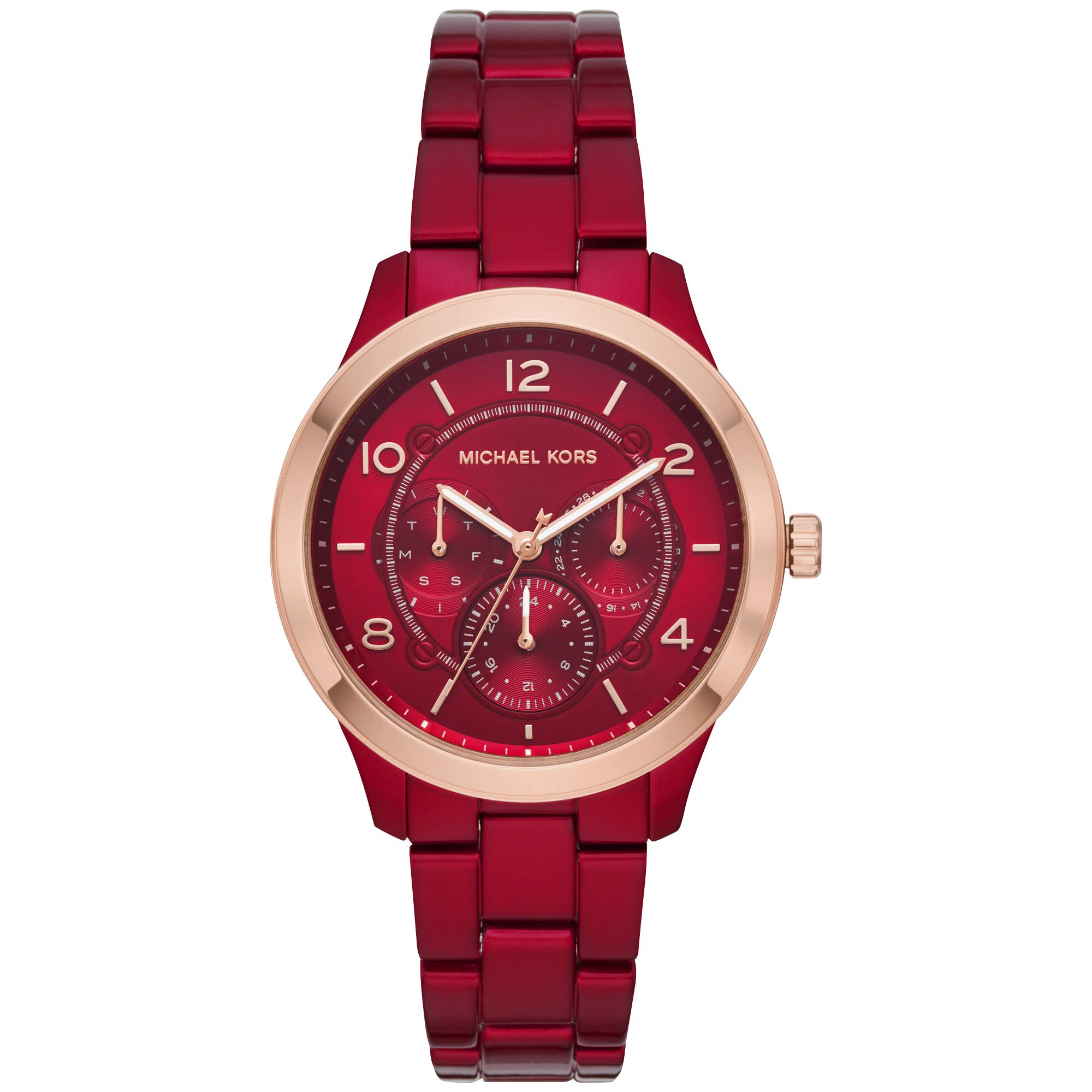 Fingerhut - Michael Kors Women's Runway Red Stainless Steel Multifunction  Watch