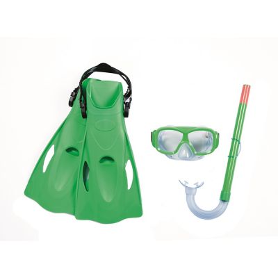 swim fins and goggles