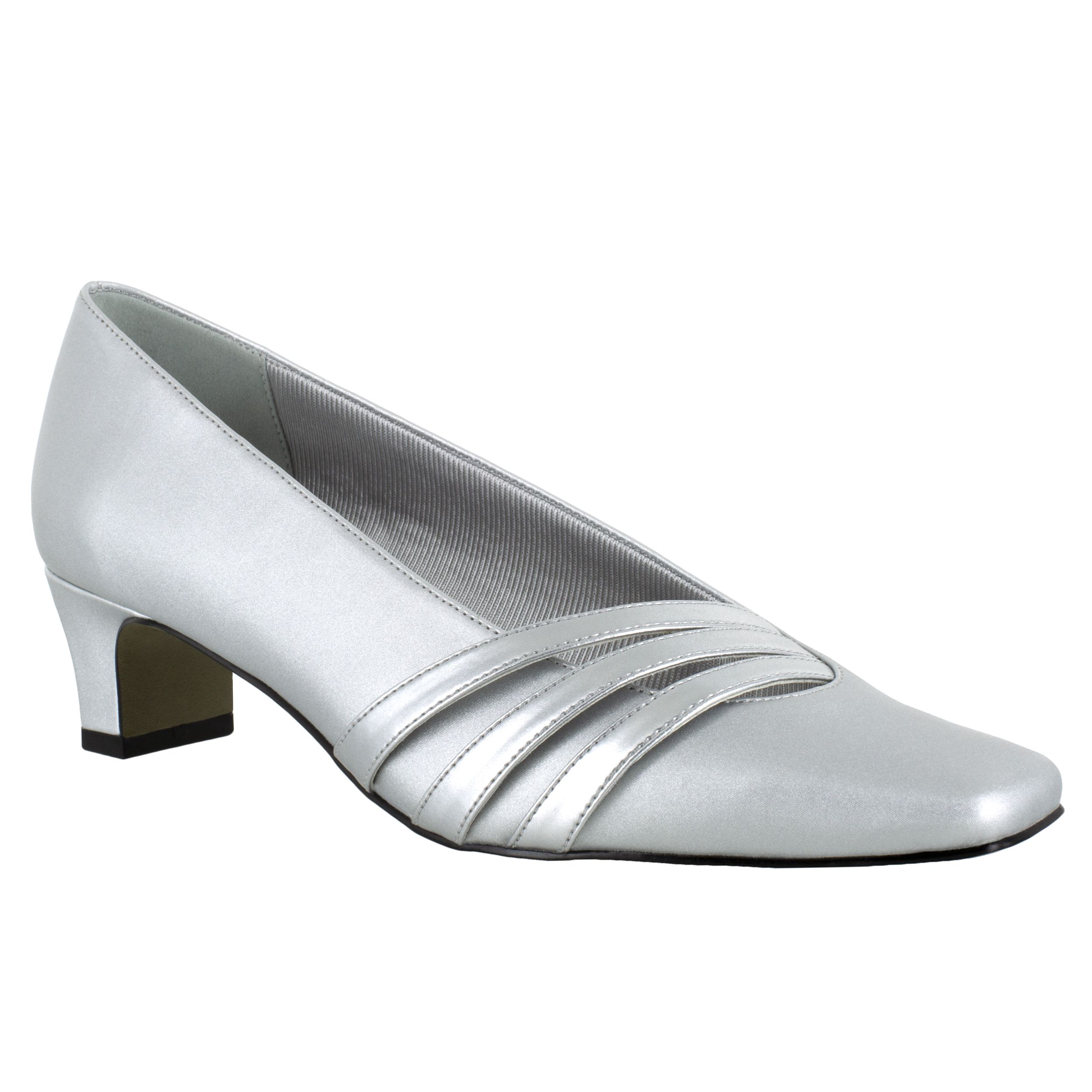 Wide silver evening shoes sale