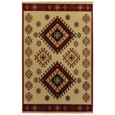 Superior Nysa Vintage Floral Rustic Indoor Area Rug, Cream, 5' x 8