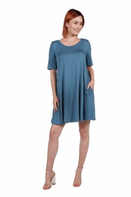 elbow sleeve t shirt dress