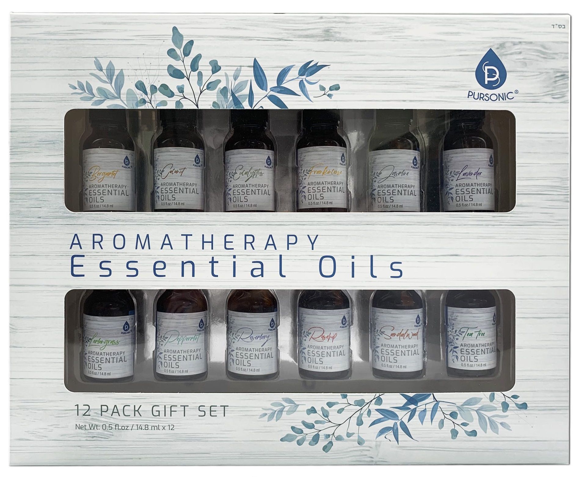 Fingerhut - Pursonic Essential Aromatherapy Oils - 12 Pack Gift Set