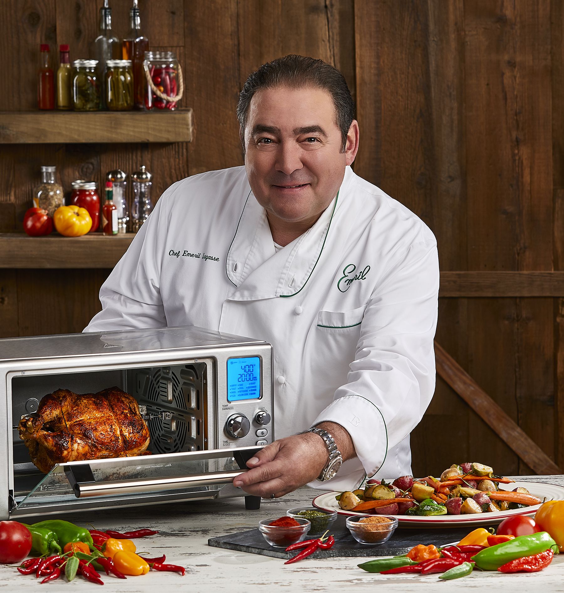 Rotisserie ✅ Emeril Lagasse 12 Qt Stainless Steel Air Fryer Pro w 7 Functions 