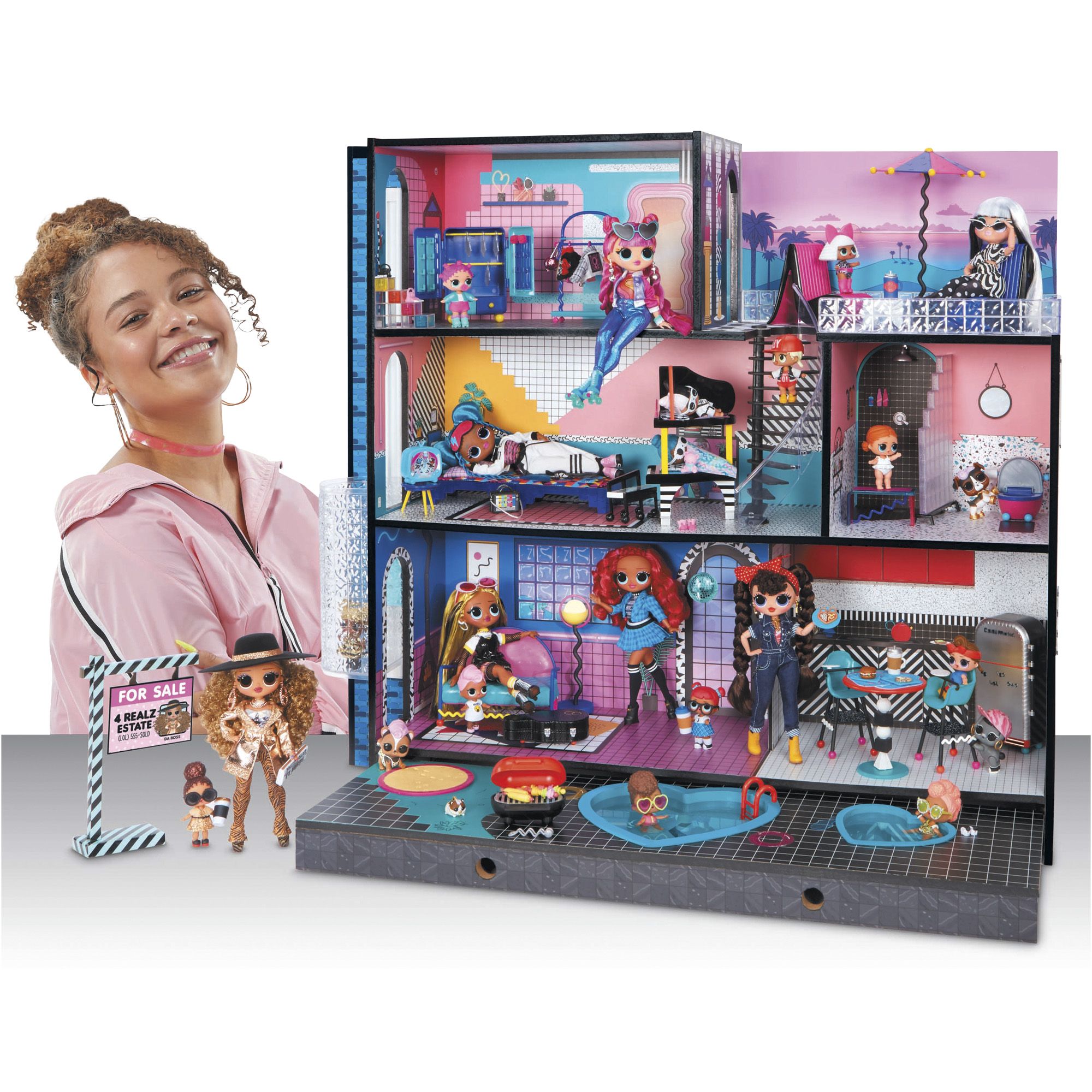 Fingerhut - L.O.L. Surprise! O.M.G. Fashion House - Real Wood Dollhouse and  85+ Surprises