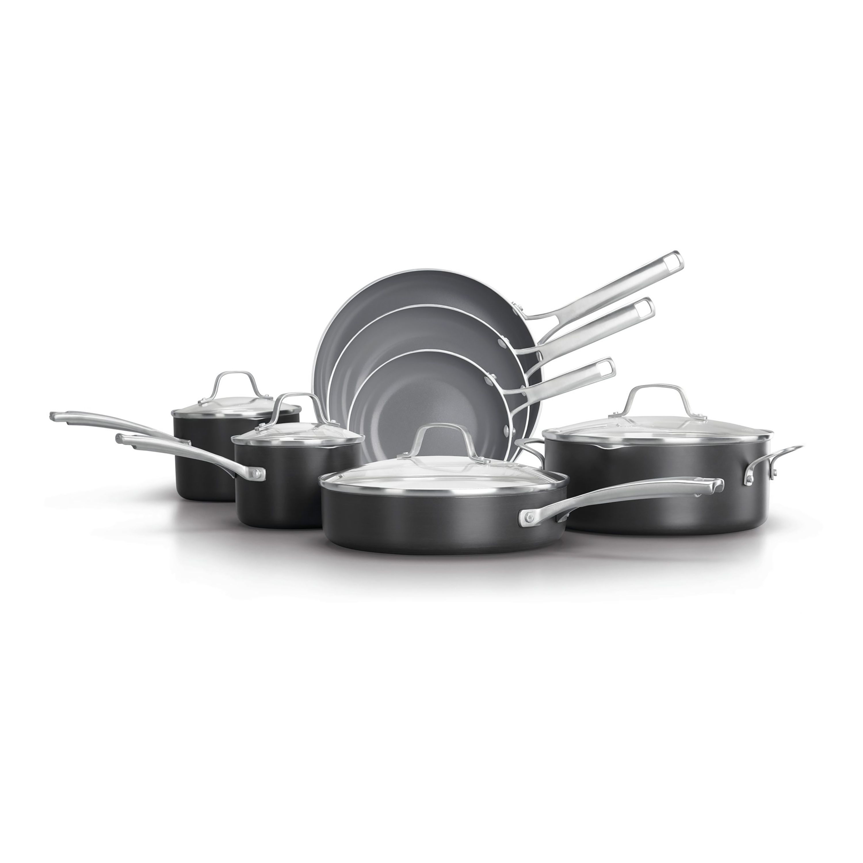 Fingerhut - Calphalon Classic 8 and 10 Stainless Steel Fry Pan Set