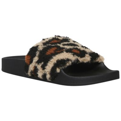 shear faux shearling slide slipper