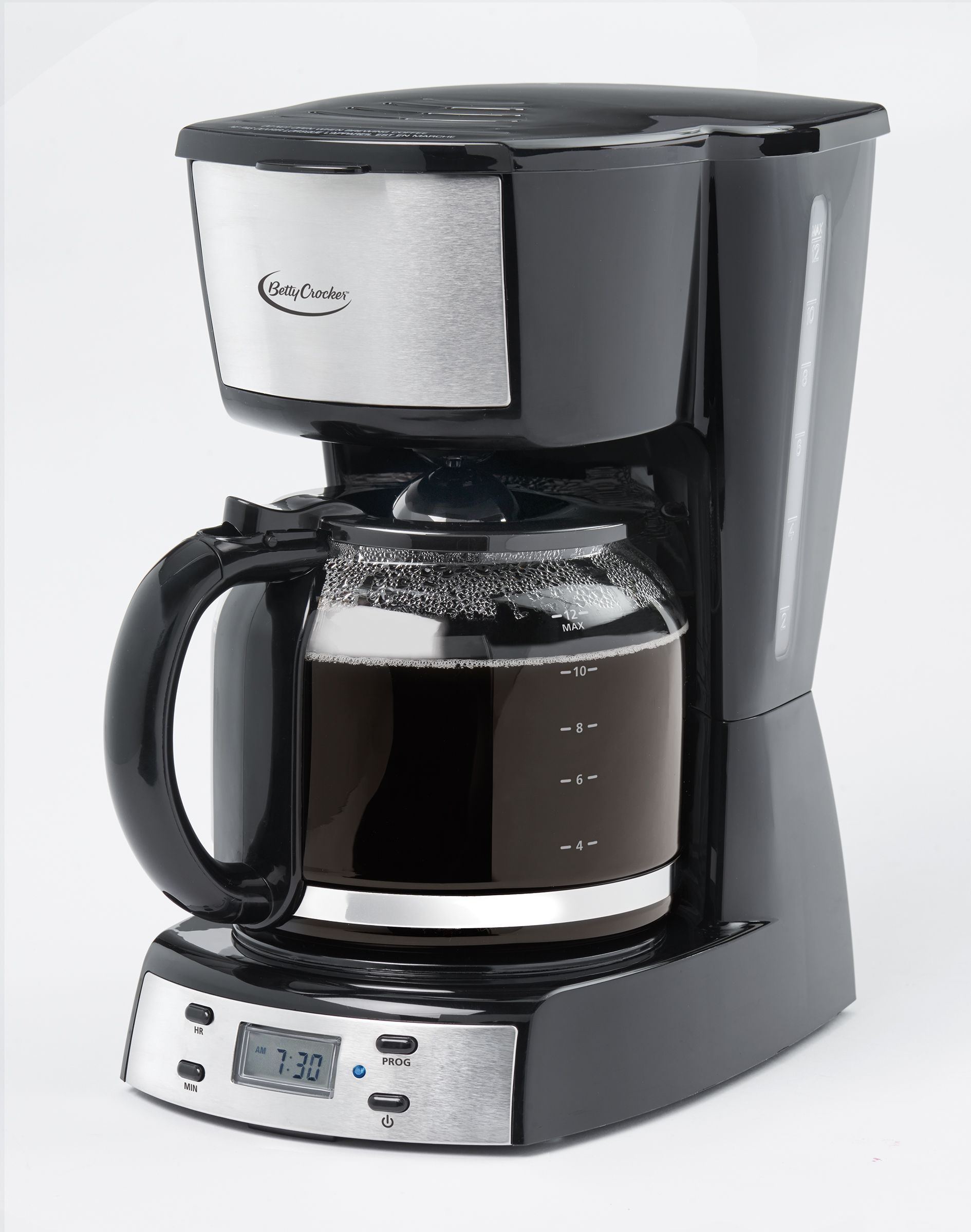 12-Cup Black and Stainless Steel Programmable Drip Coffee Maker