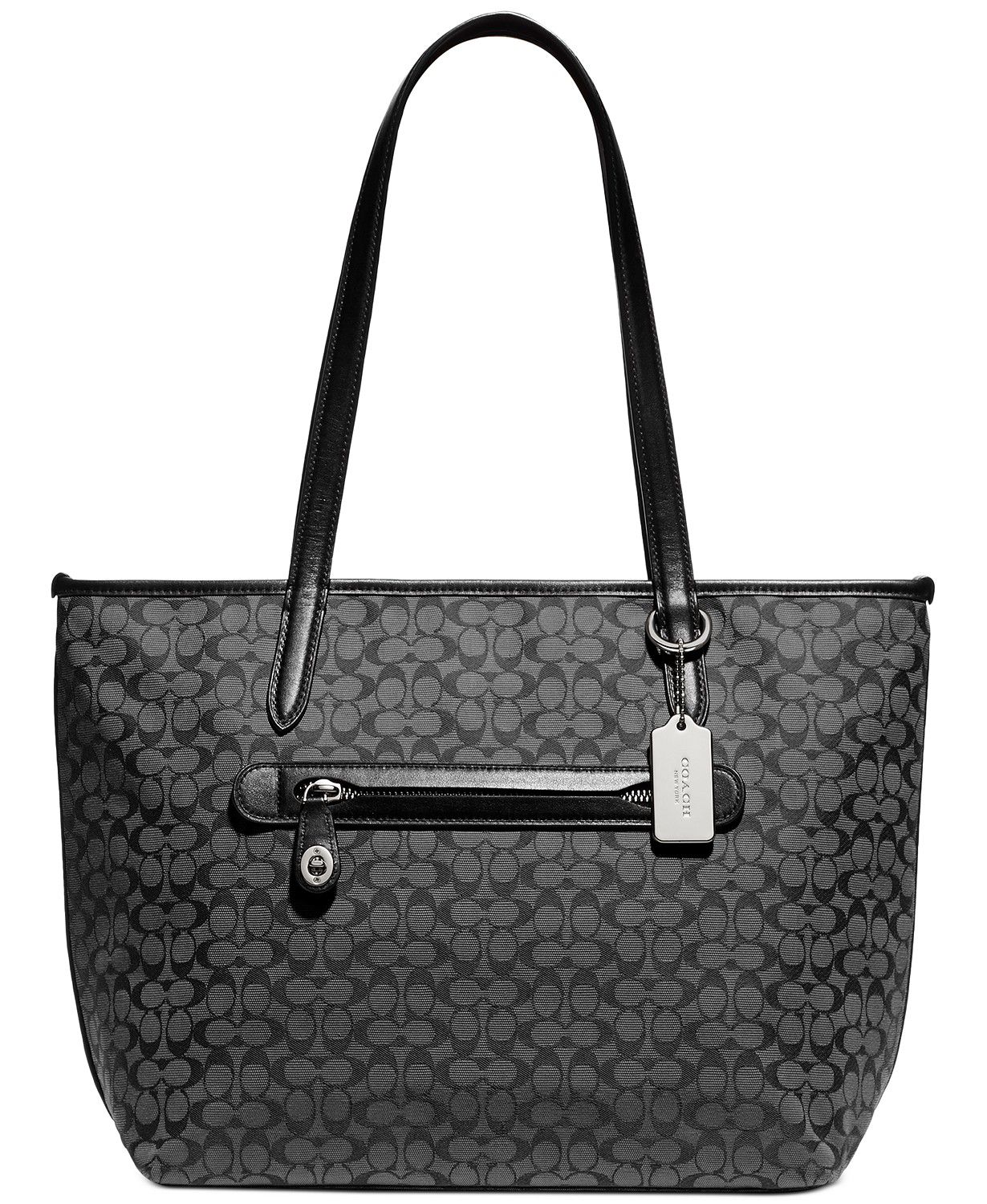 COACH Taylor Signature Logo Canvas Tote Bag