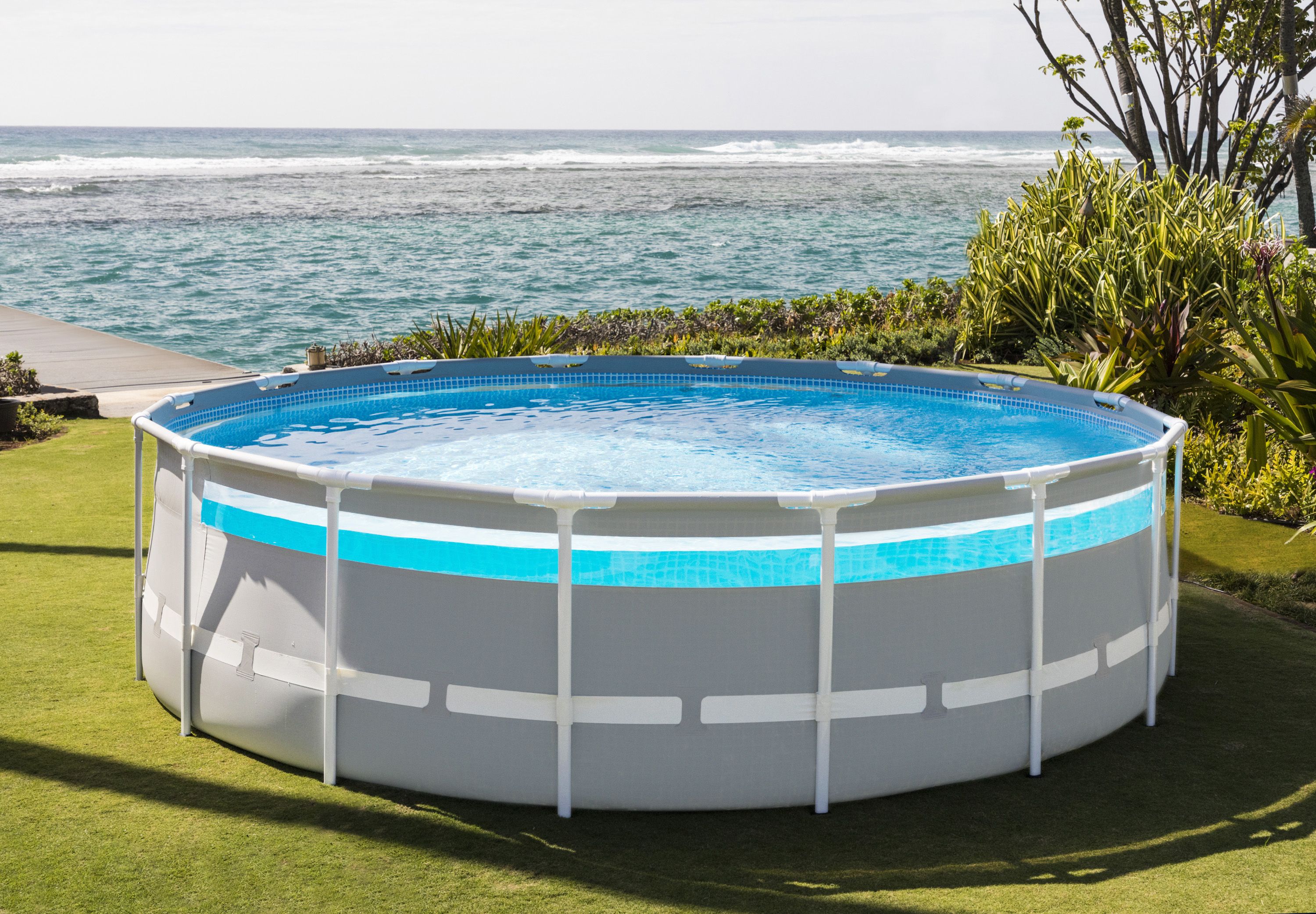 Intex round deals metal frame pool