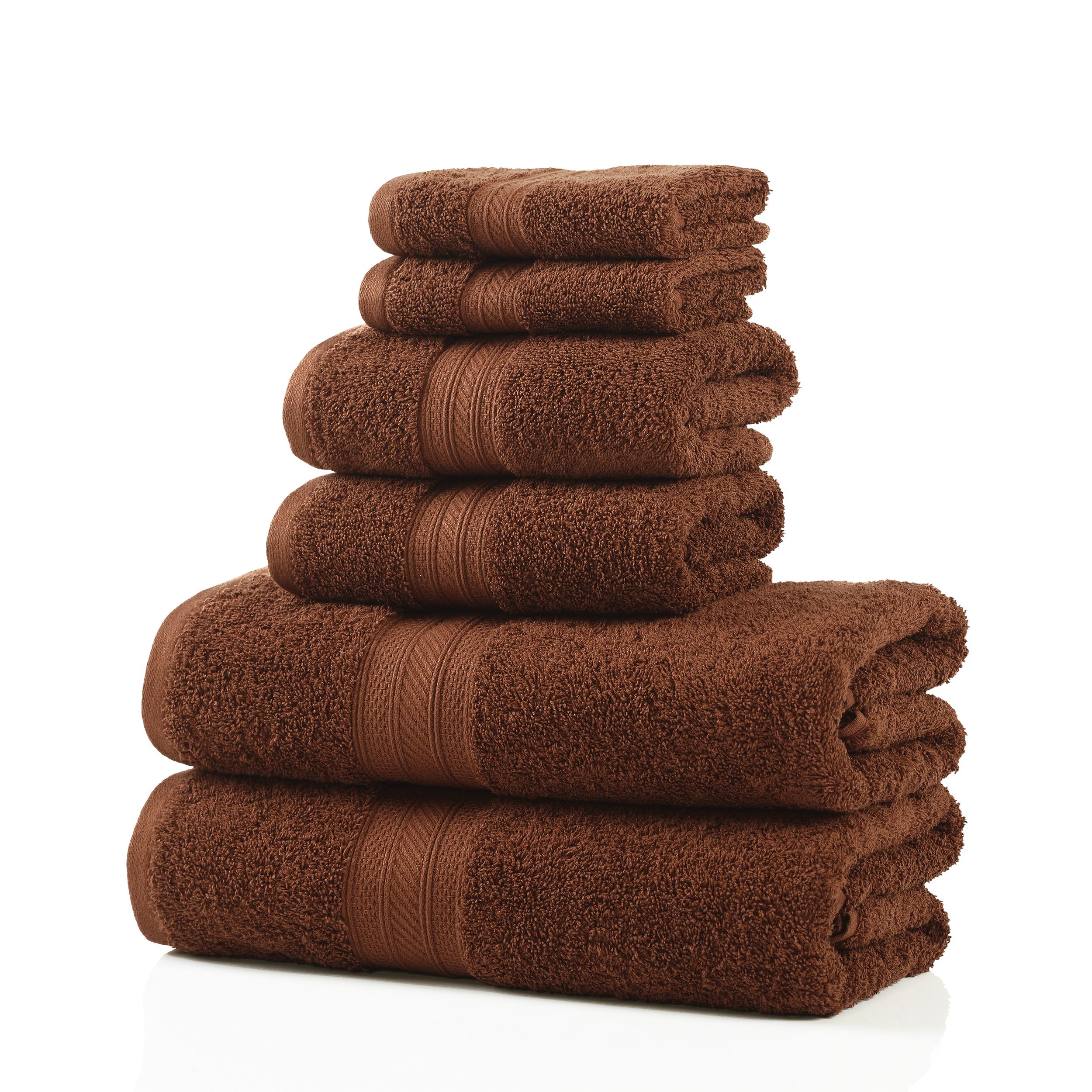 Superior 6-piece Plush Long Staple Combed Cotton Towel Set - On