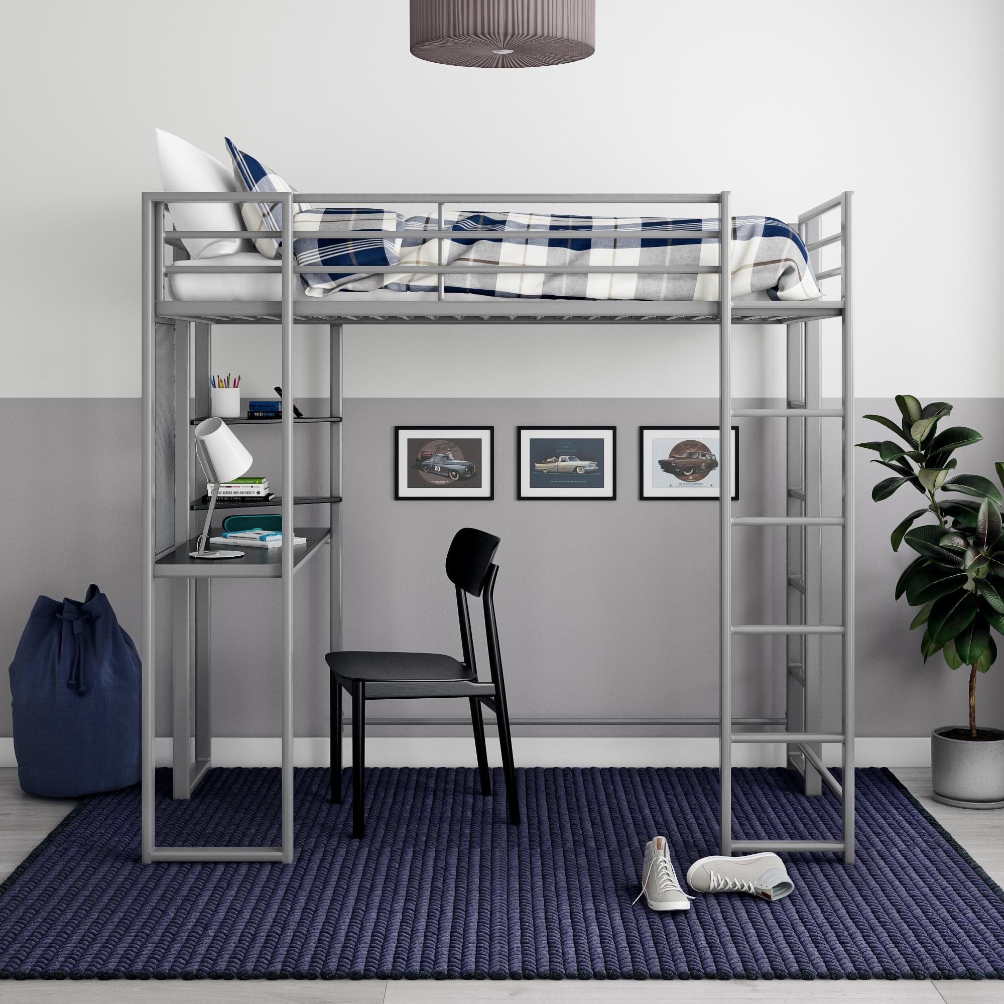 Dhp abode loft bed deals silver full