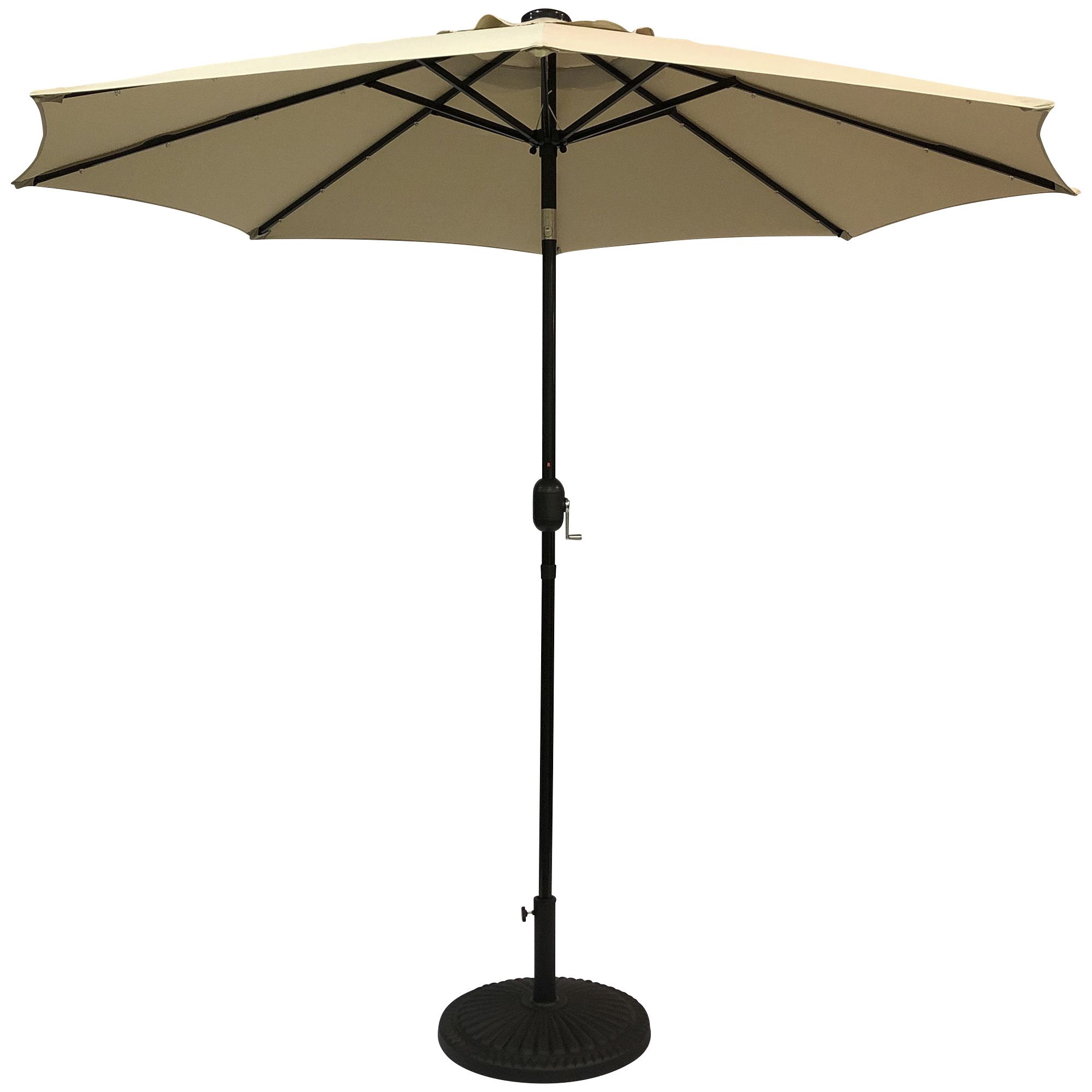 Fingerhut - Sun-Ray 9' Solar-Lighted Market Umbrella