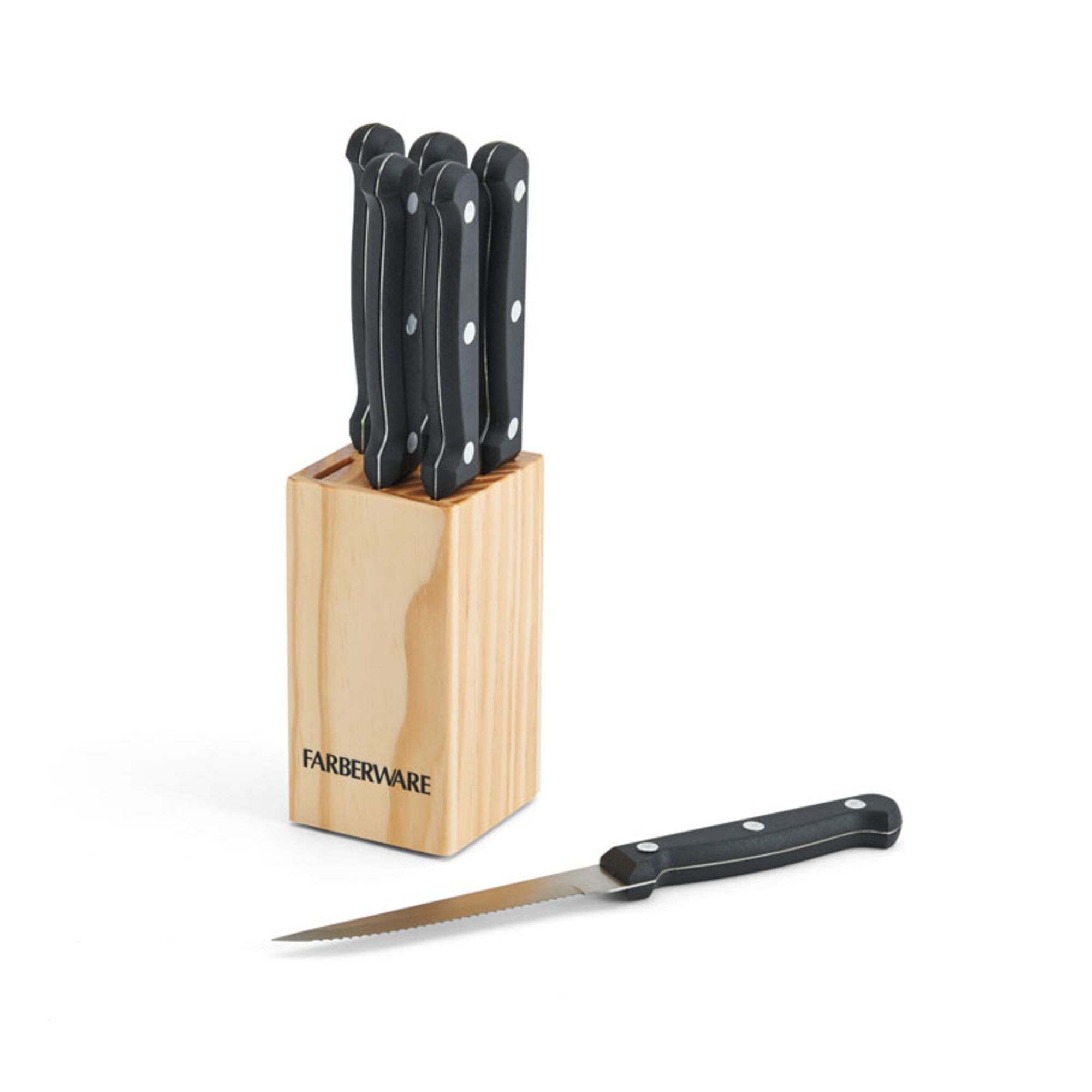 Barbwire Pine Steak Knife Block