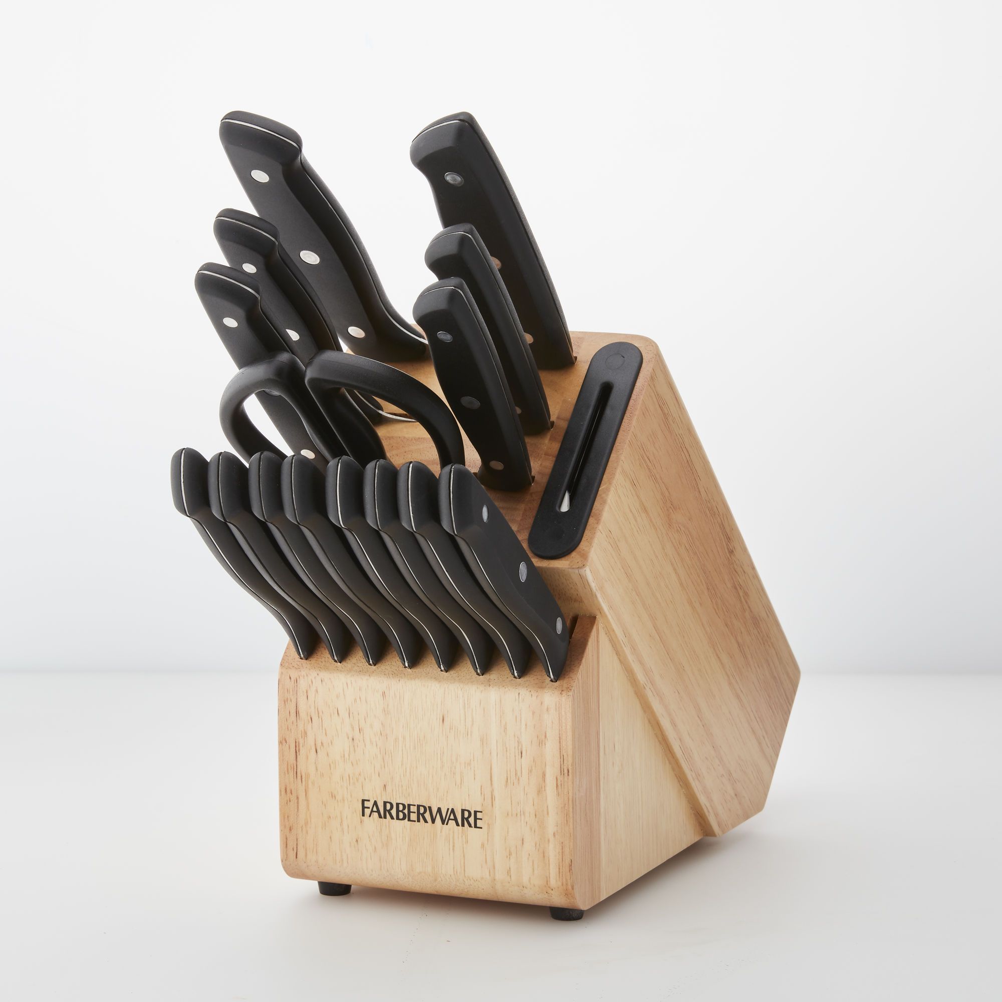 Fingerhut - Farberware 16-Pc. Self-Sharpening Knife Block Set