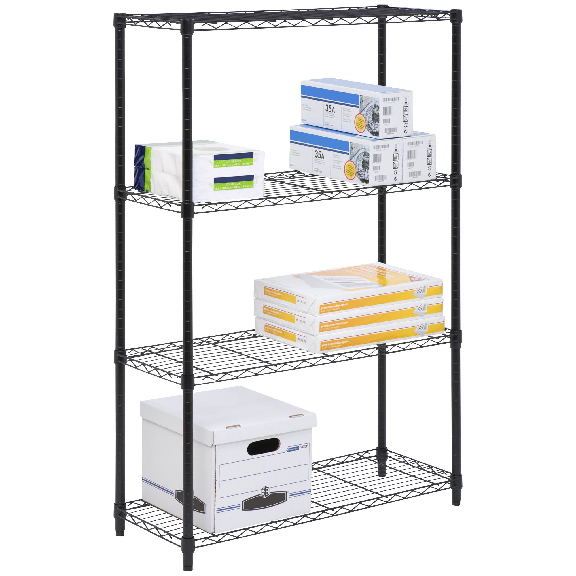 Honey-Can-Do Freestanding Stackable Shelf Unit Brown