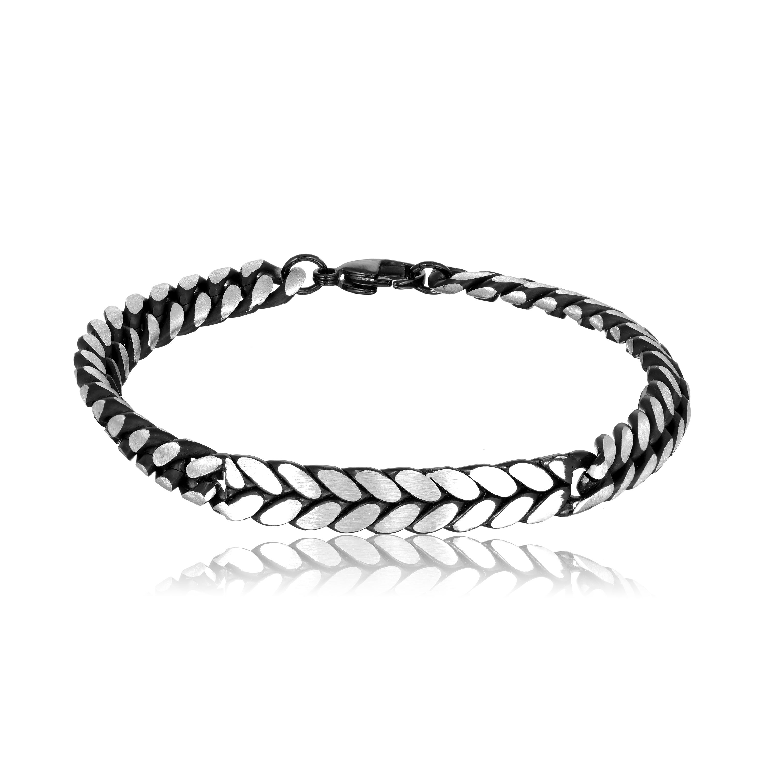 LYNX Stainless Steel Wheat Chain Bracelet - Men