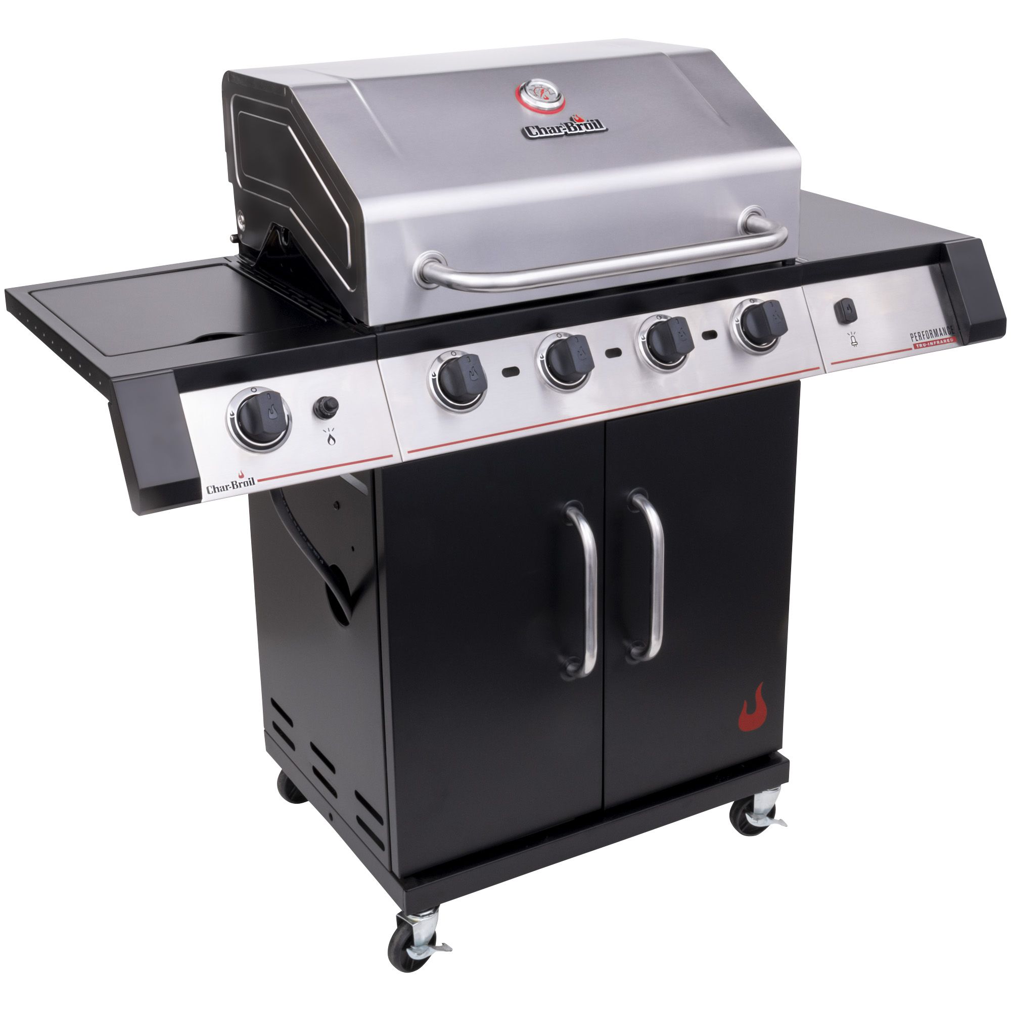 Char broil 4 burner gas grill with side clearance burner