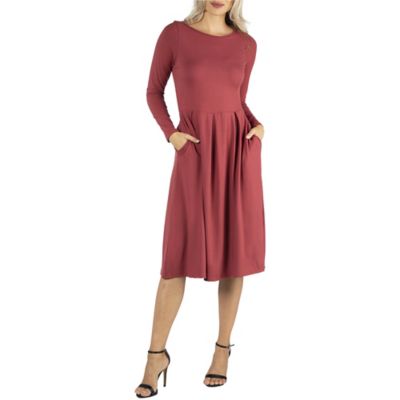 Fingerhut - 24/7 Comfort Apparel Women's Short-Sleeve A-Line Maxi Dress