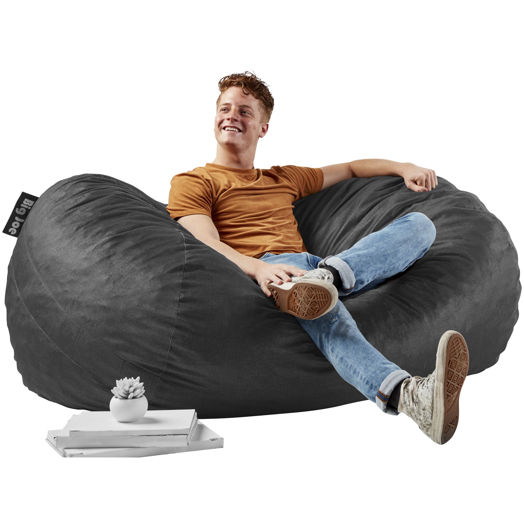 Big Joe Fuf Media Lounger Bean Bag Chair - Black