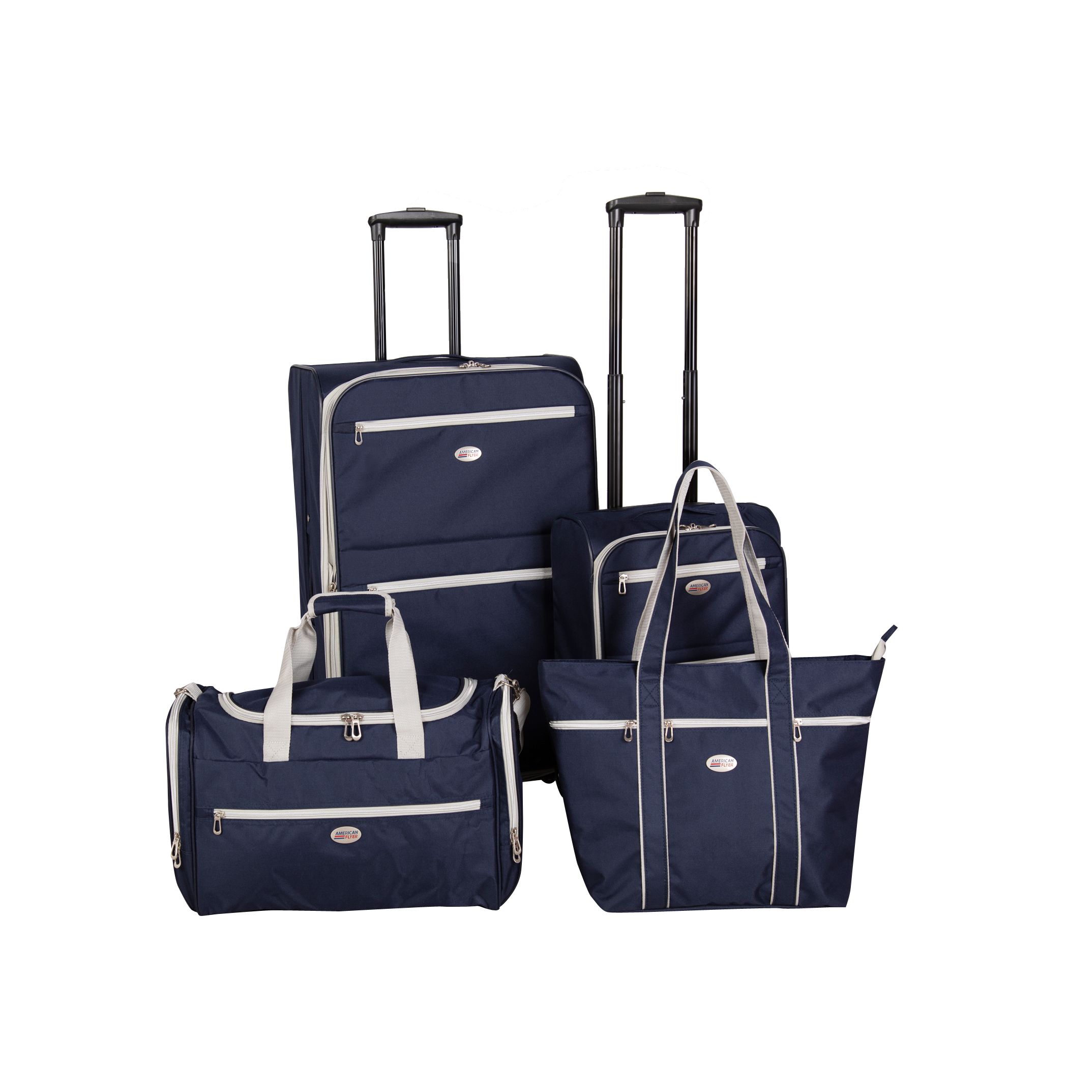 Fingerhut - American Flyer Lyon 4-Pc. Softside Wheeled Luggage Set