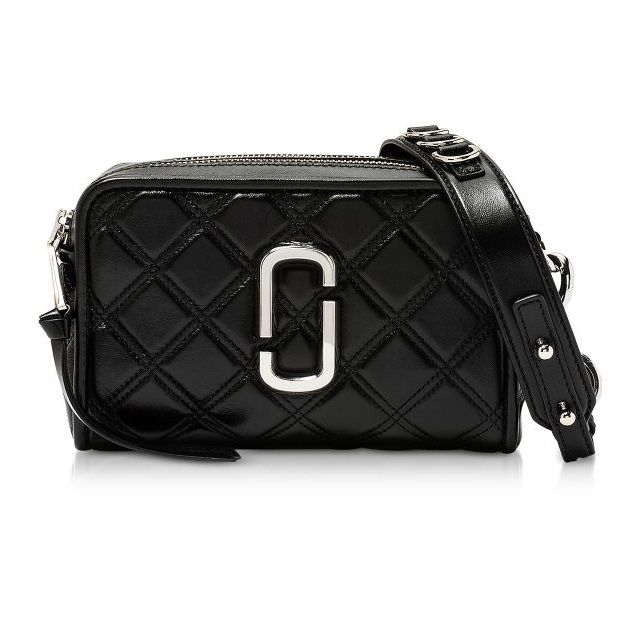Marc Jacobs, Bags, Marc Jacobs Quilted Softshot 2 Black Leather Crossbody  Bag