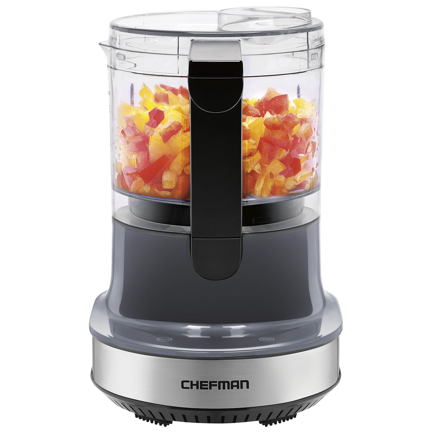 Chefman Electric Food Processor, Stainless Steel, 4 Cups, Grey 