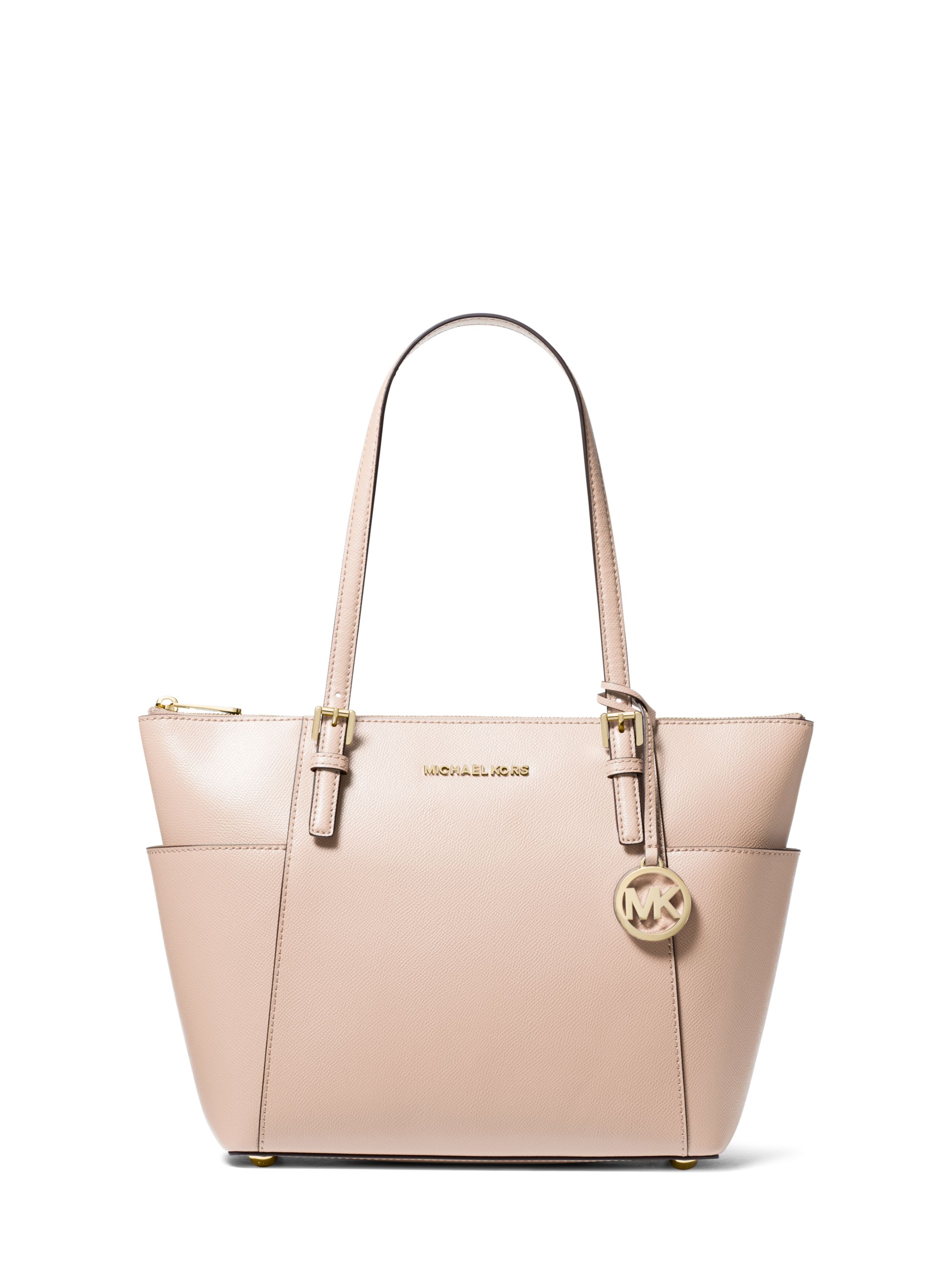 MICHAEL Michael Kors Eastwest Top Zip Saffiano Leather Tote Bag in Pink