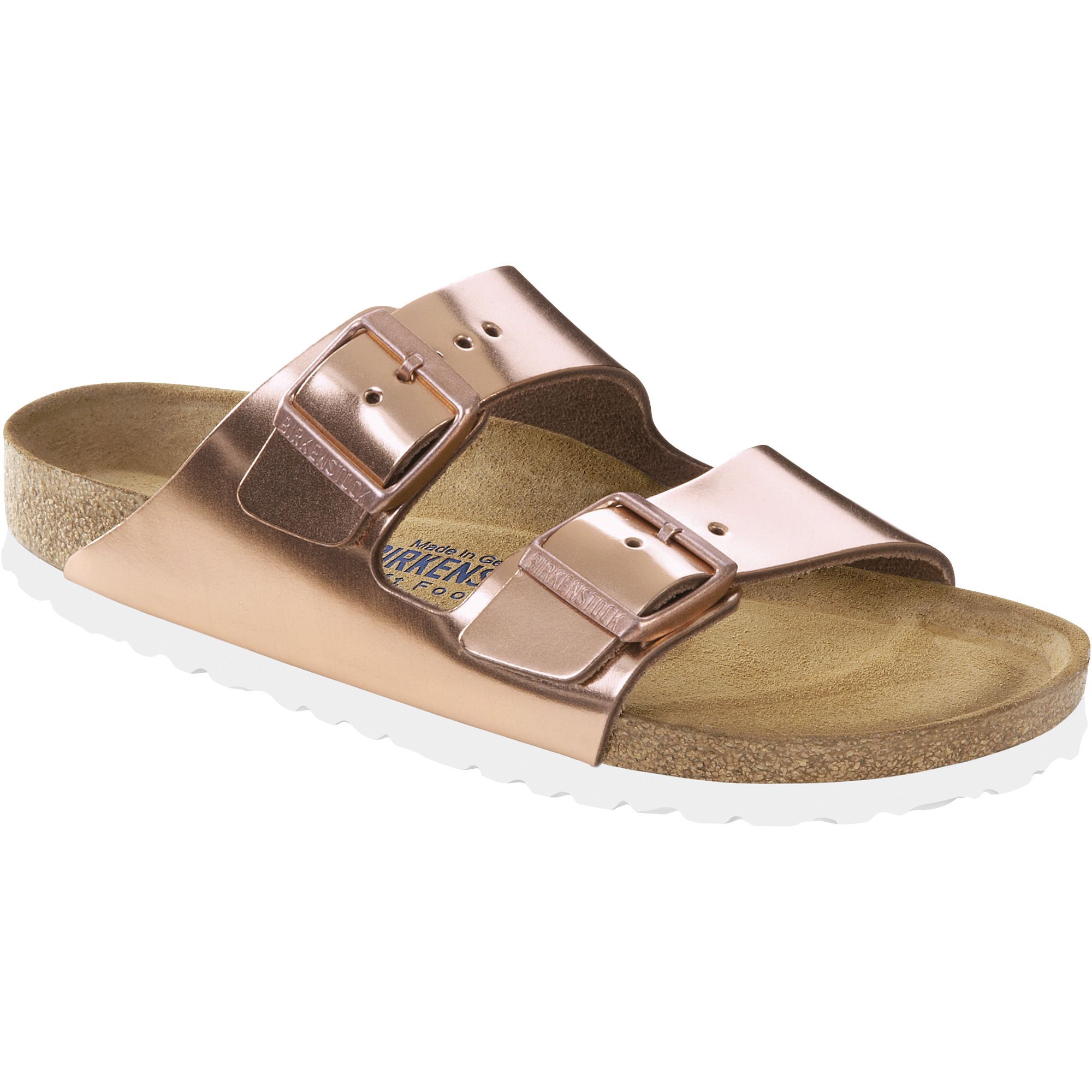 Birkenstock arizona soft discount footbed metallic copper