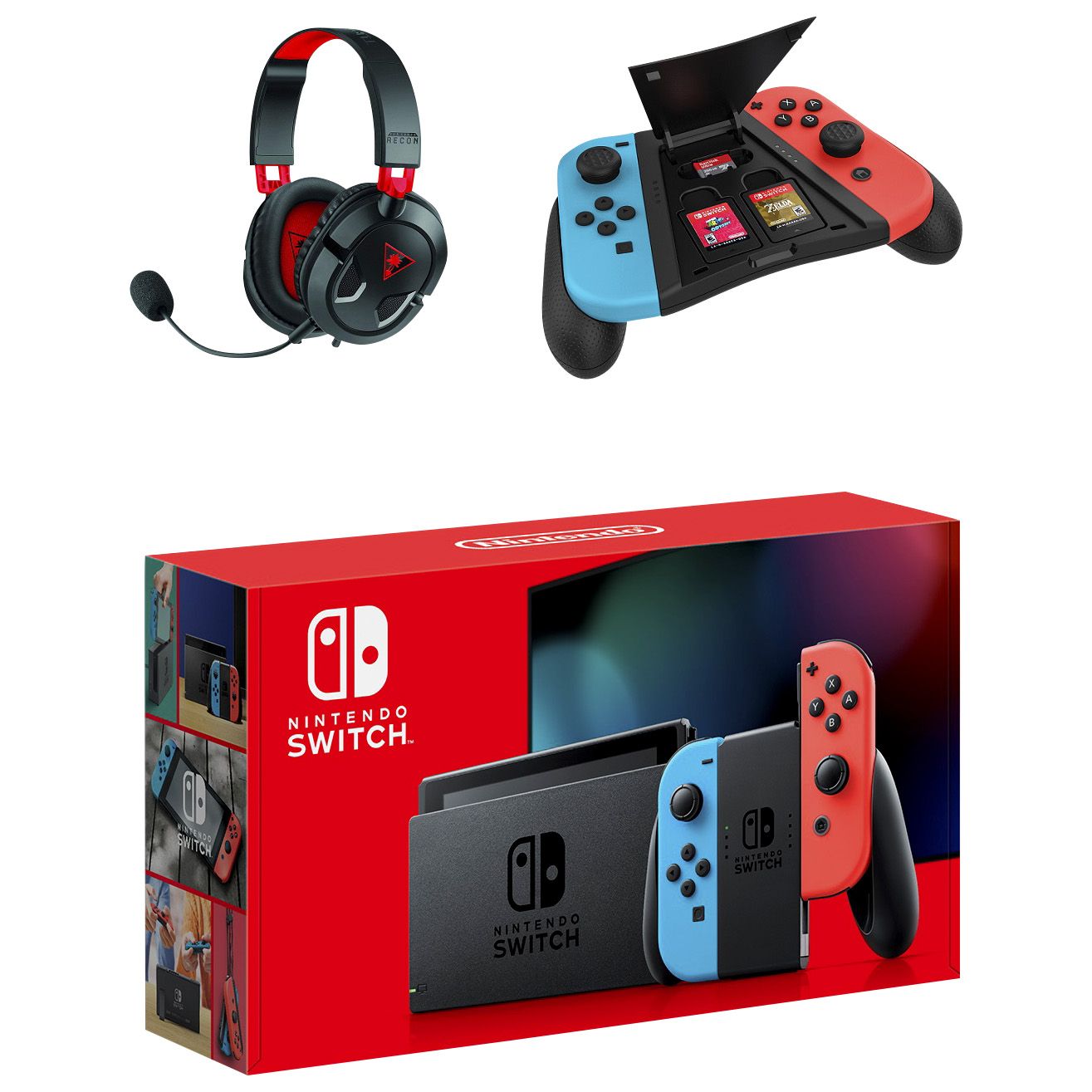 Nintendo Switch Console with Neon Blue and Neon Red Joy-Con Controllers