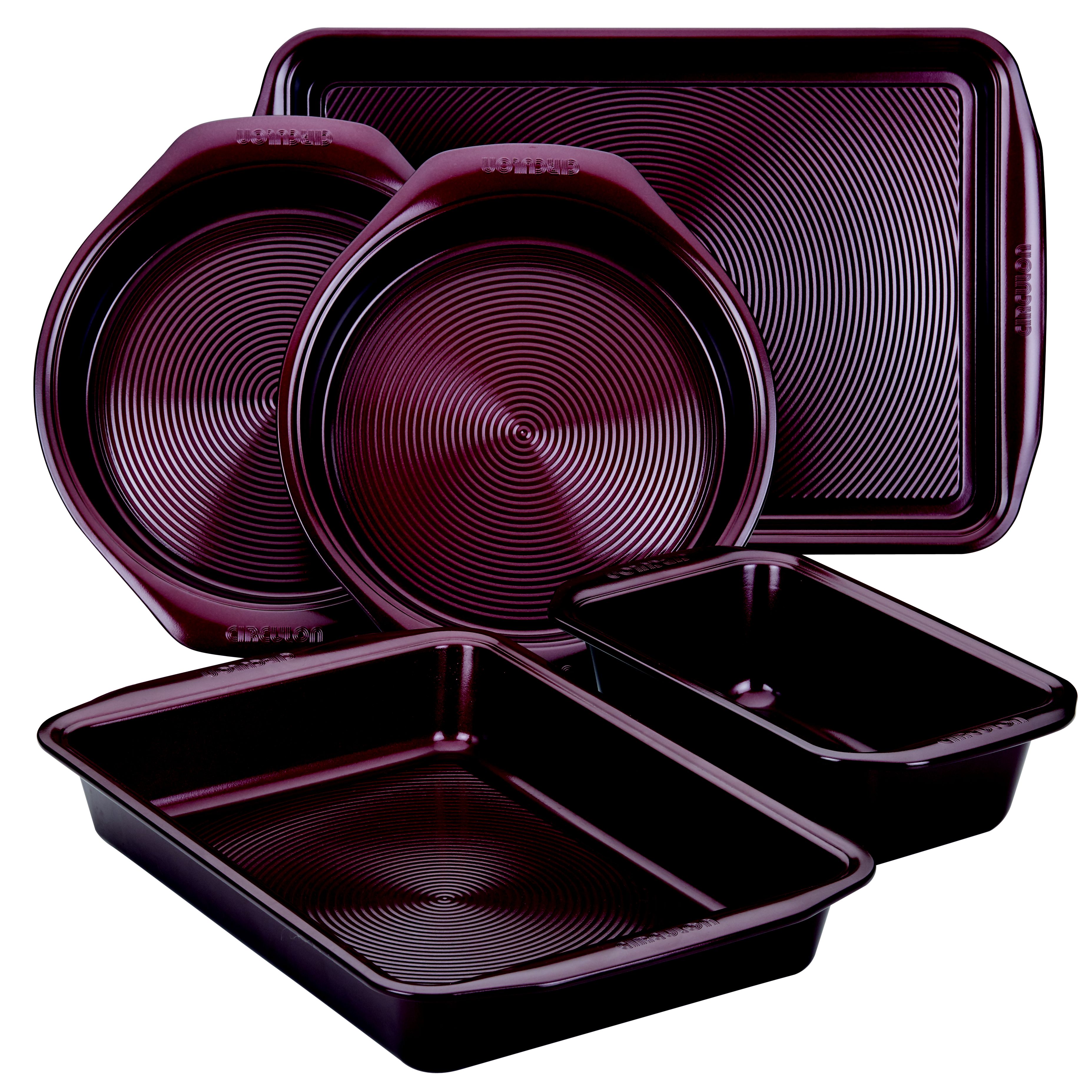 Circulon 2 Piece Nonstick Bakeware Cookie Pan Set, Merlot