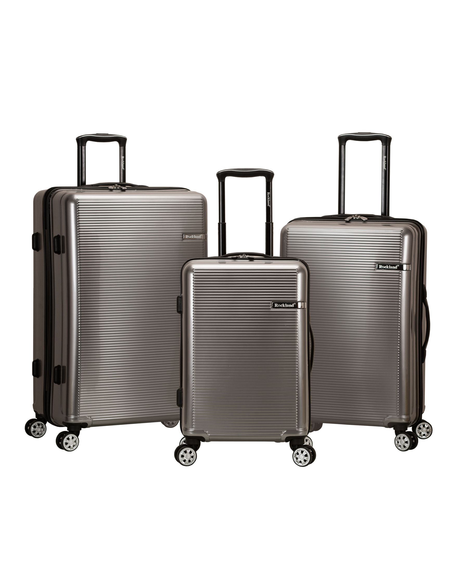 Rockland 3-Piece Yellow Polycarbonate Luggage Set