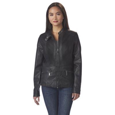 jou jou black faux leather jacket