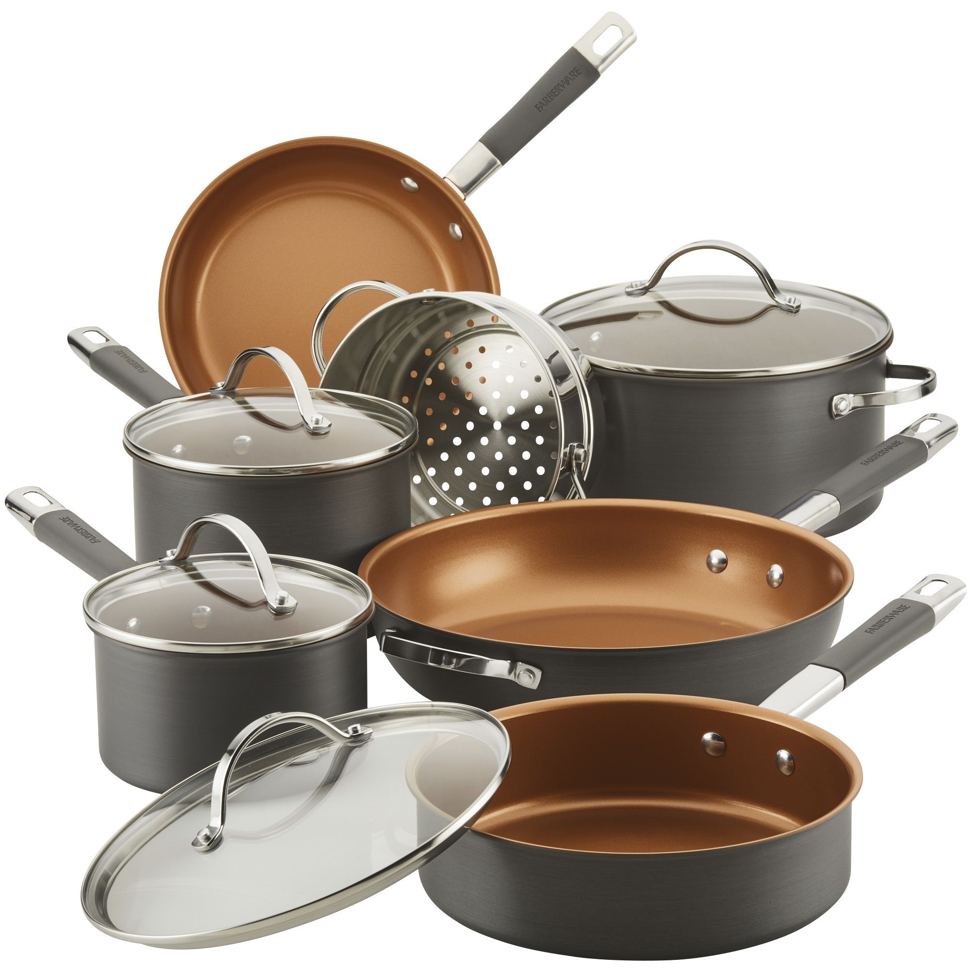 Fingerhut - Farberware Style 10-Pc. Nonstick Aluminum Cookware Set