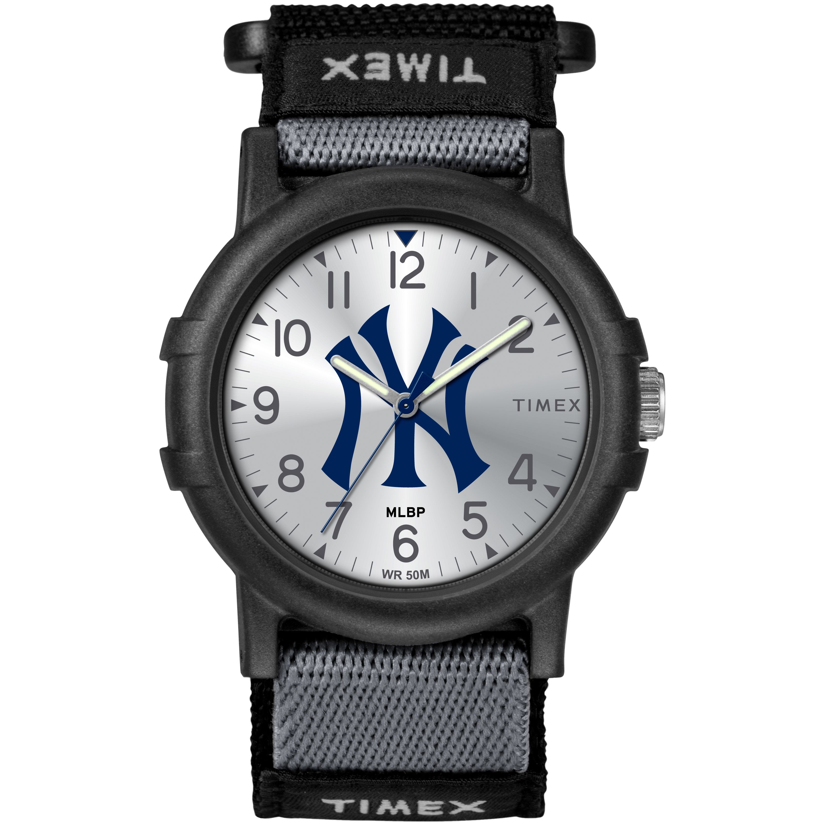 Fingerhut - Timex Kids' Recruit MLB Tribute Collection Resin Case Black  Fabric Strap Watch