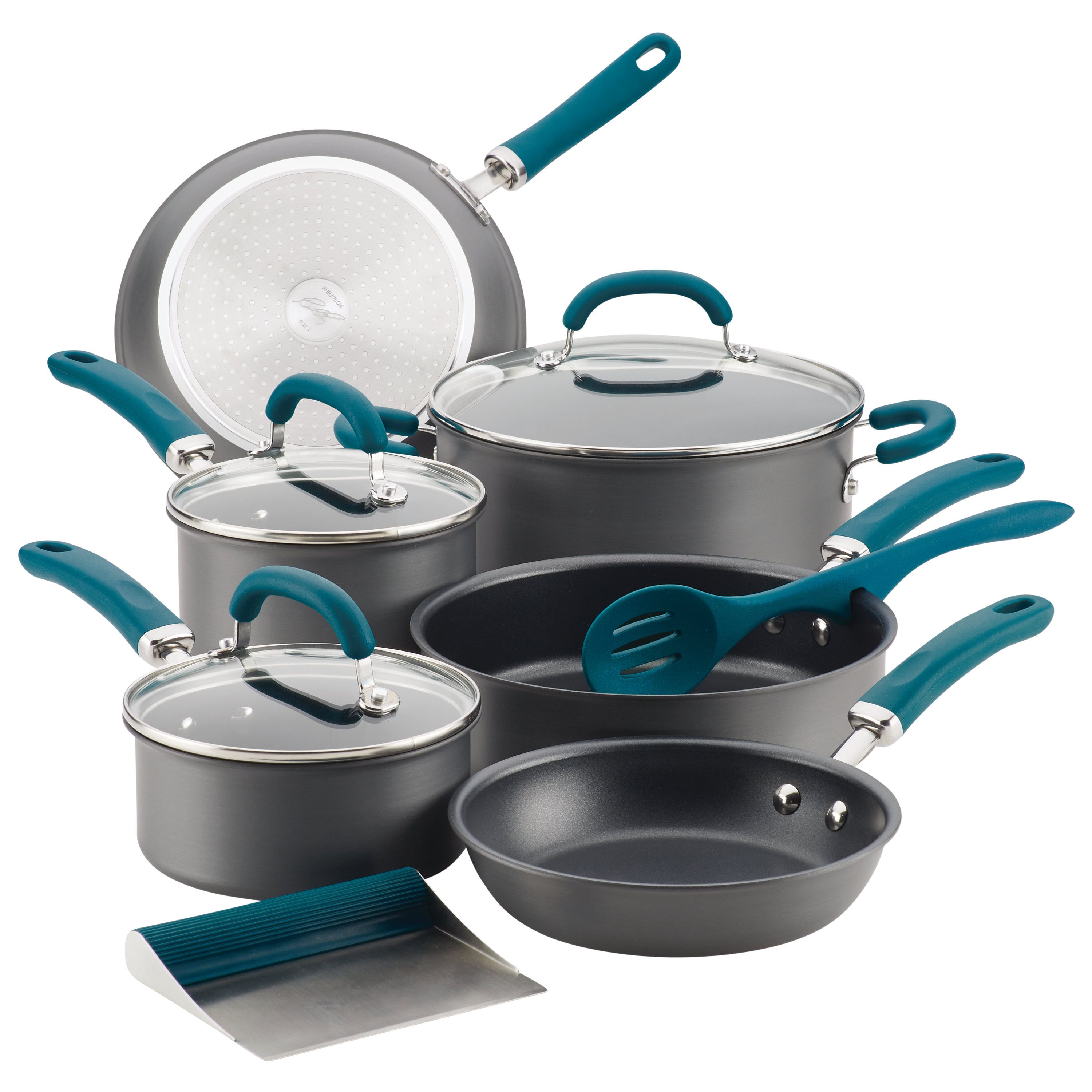 Fingerhut - Rachael Ray 10-Pc. Nonstick Hard-Anodized Aluminum Cookware Set