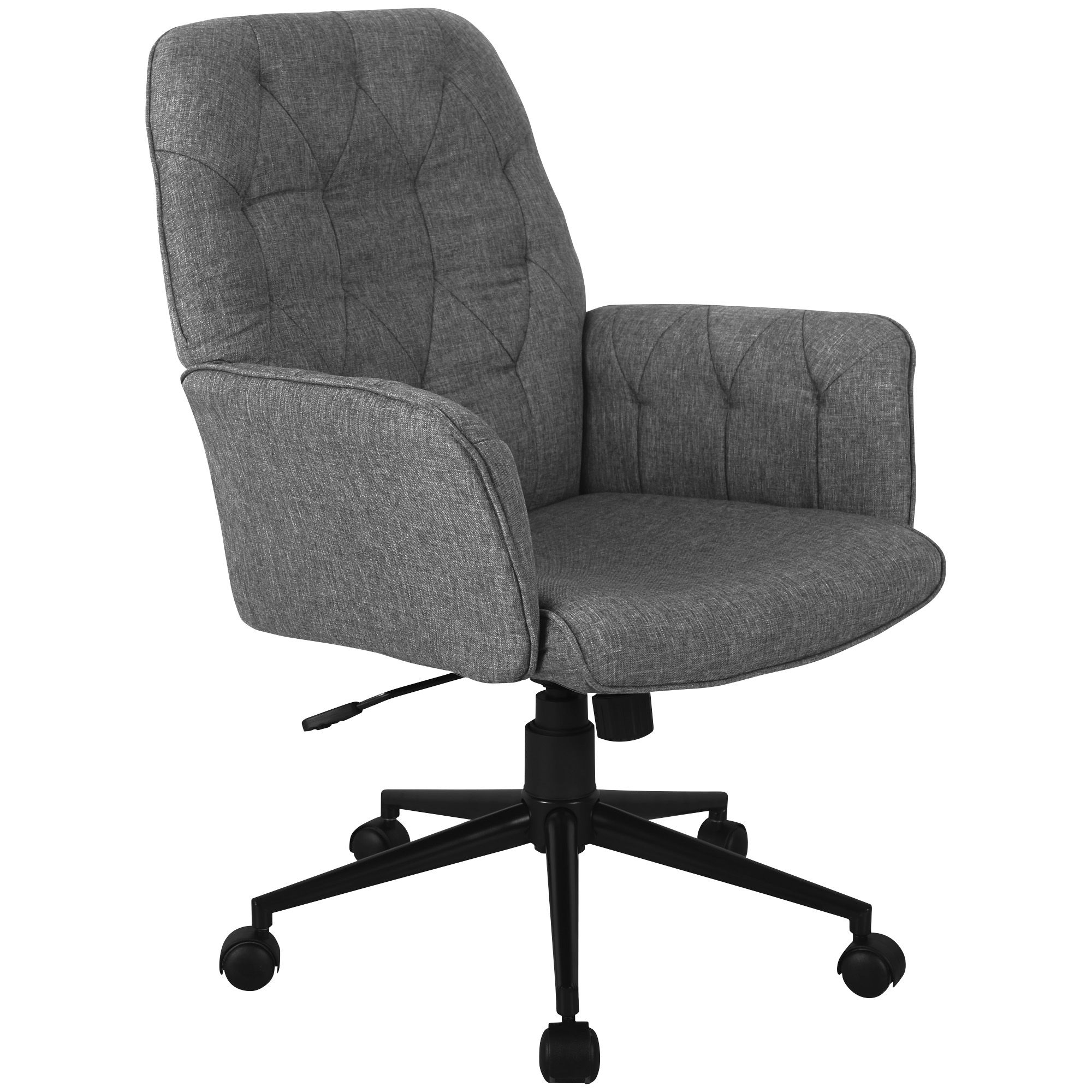 Fingerhut Techni Mobili Modern Upholstered Tufted Office Desk Chair With Arms