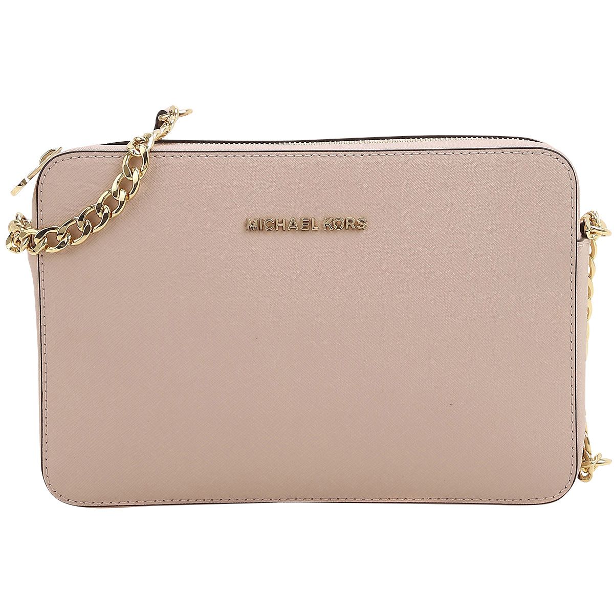 Michael Kors Women's Jet Set Crossbody Leather Bag, Shell Pink