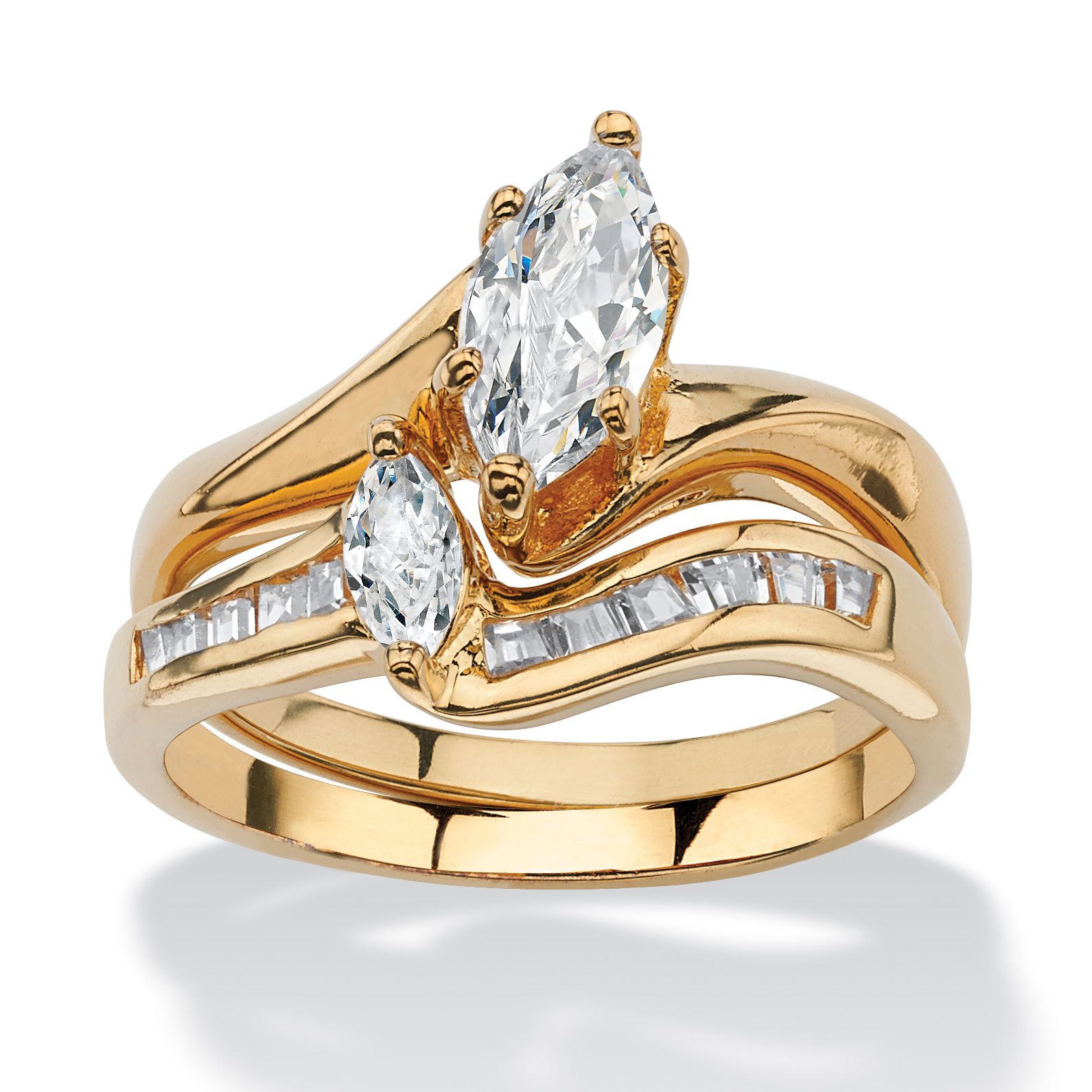 Buy Palm Beach Jewelry 18K Yellow Gold Plated Marquise Shaped