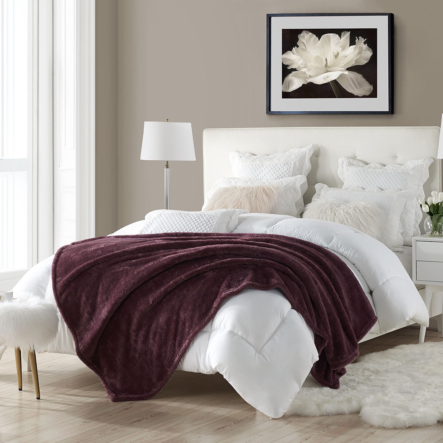 Faux fur best sale bed throw