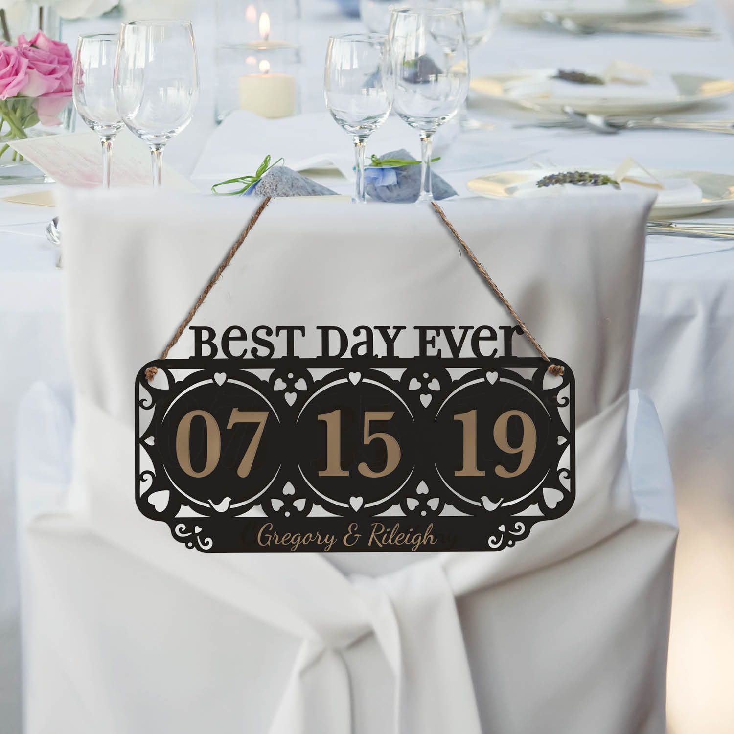 Fingerhut Personalized Black Wood Plaque Best Day Ever